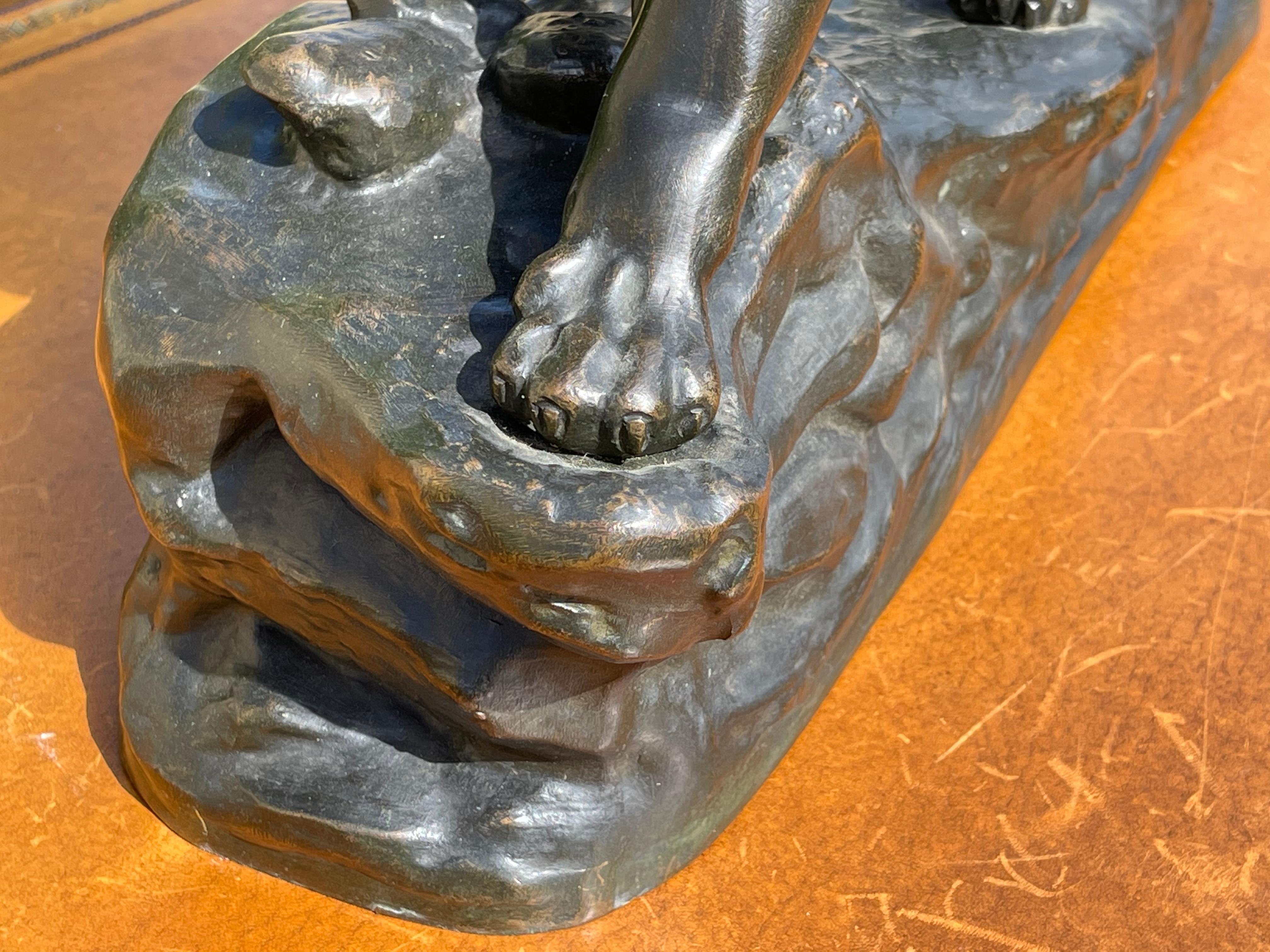 Bronze Statue, Roaring Lion, 19th Century For Sale 4