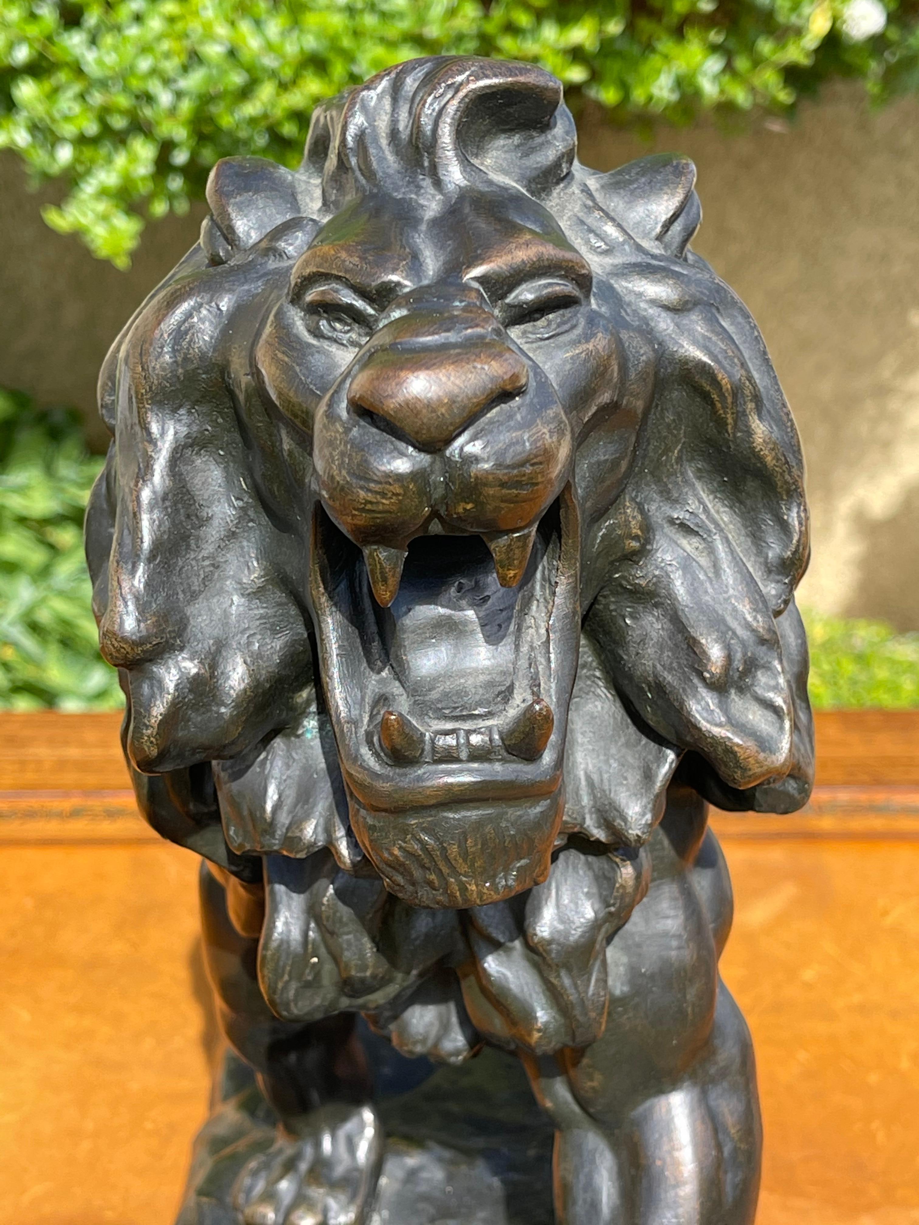Bronze Statue, Roaring Lion, 19th Century For Sale 6