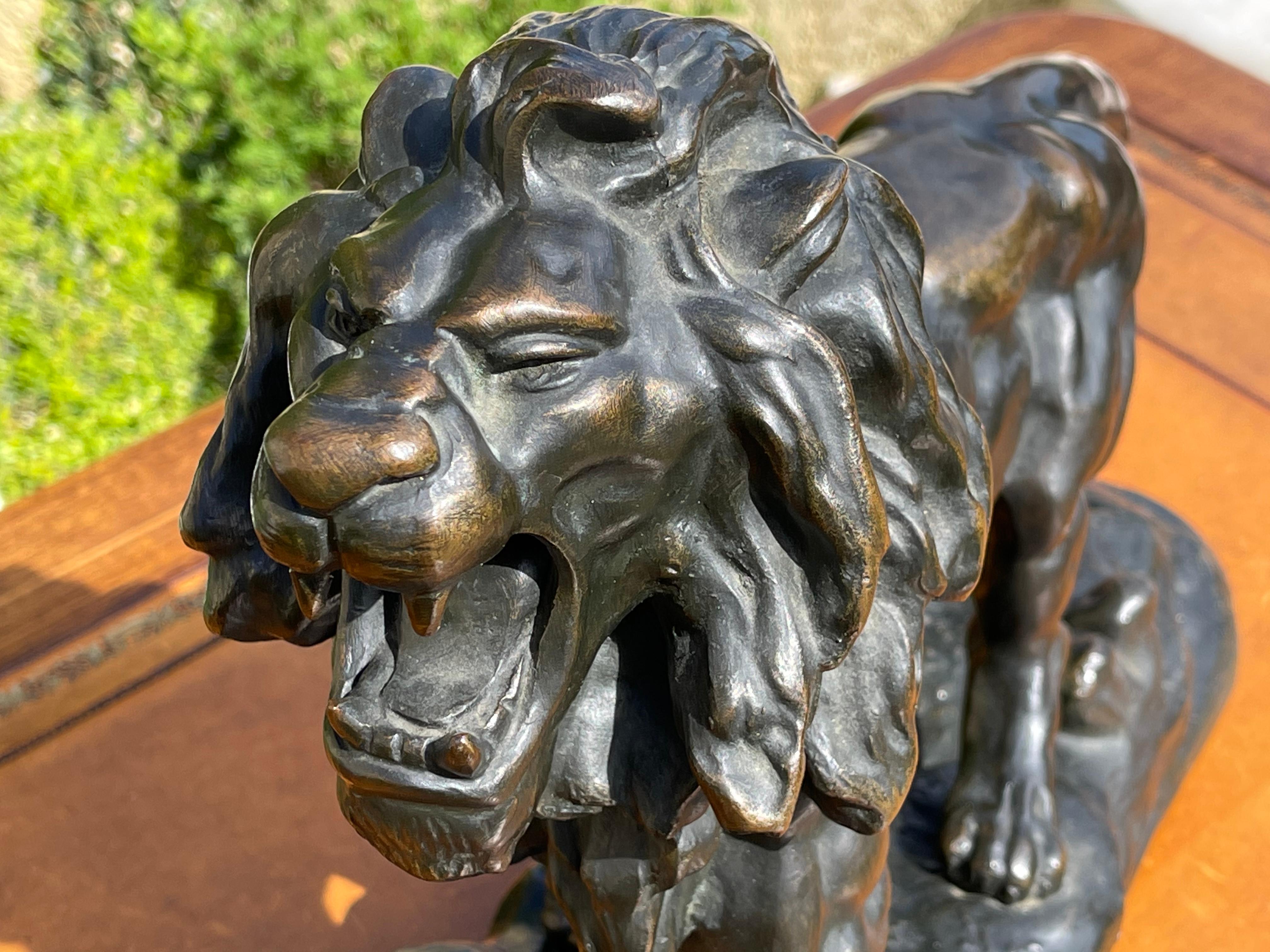 Bronze Statue, Roaring Lion, 19th Century For Sale 2