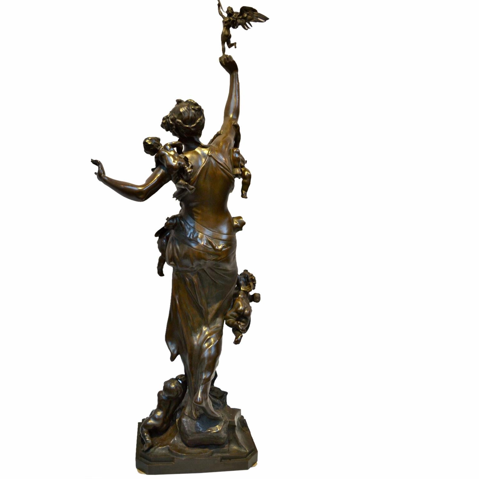 Bronze Statue  Titled “ Nul N’arrive Sans Peine ” by Auguste de Wever 5