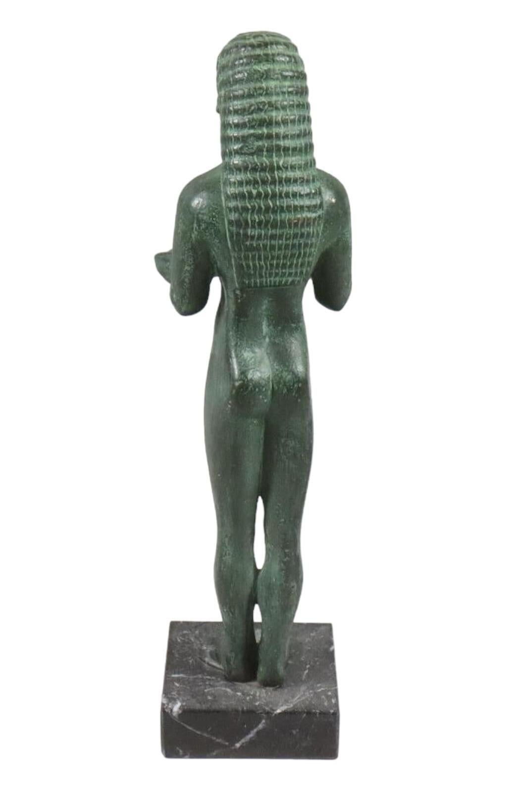 Mid-Century Modern Bronze Statuette of a Kouros from the Sanctuary of Hera, Samos, Museums Replica For Sale