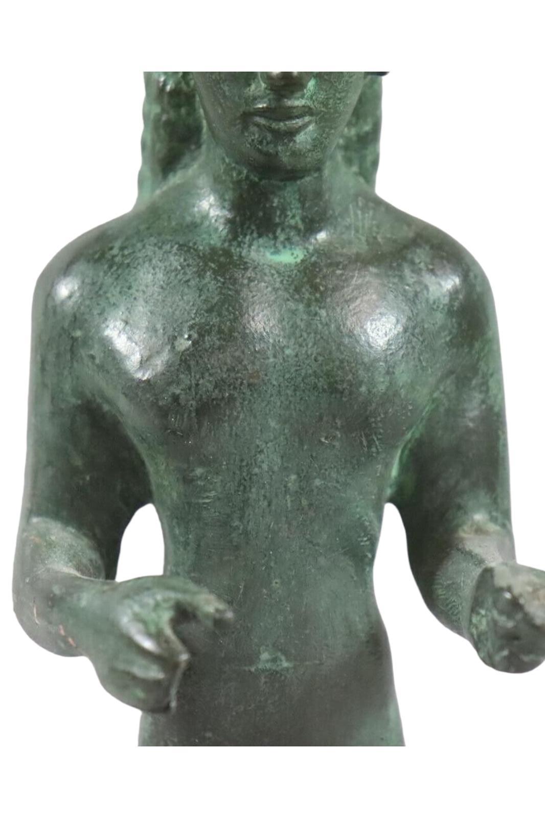Bronze Statuette of a Kouros from the Sanctuary of Hera, Samos, Museums Replica In Good Condition For Sale In Nuernberg, DE