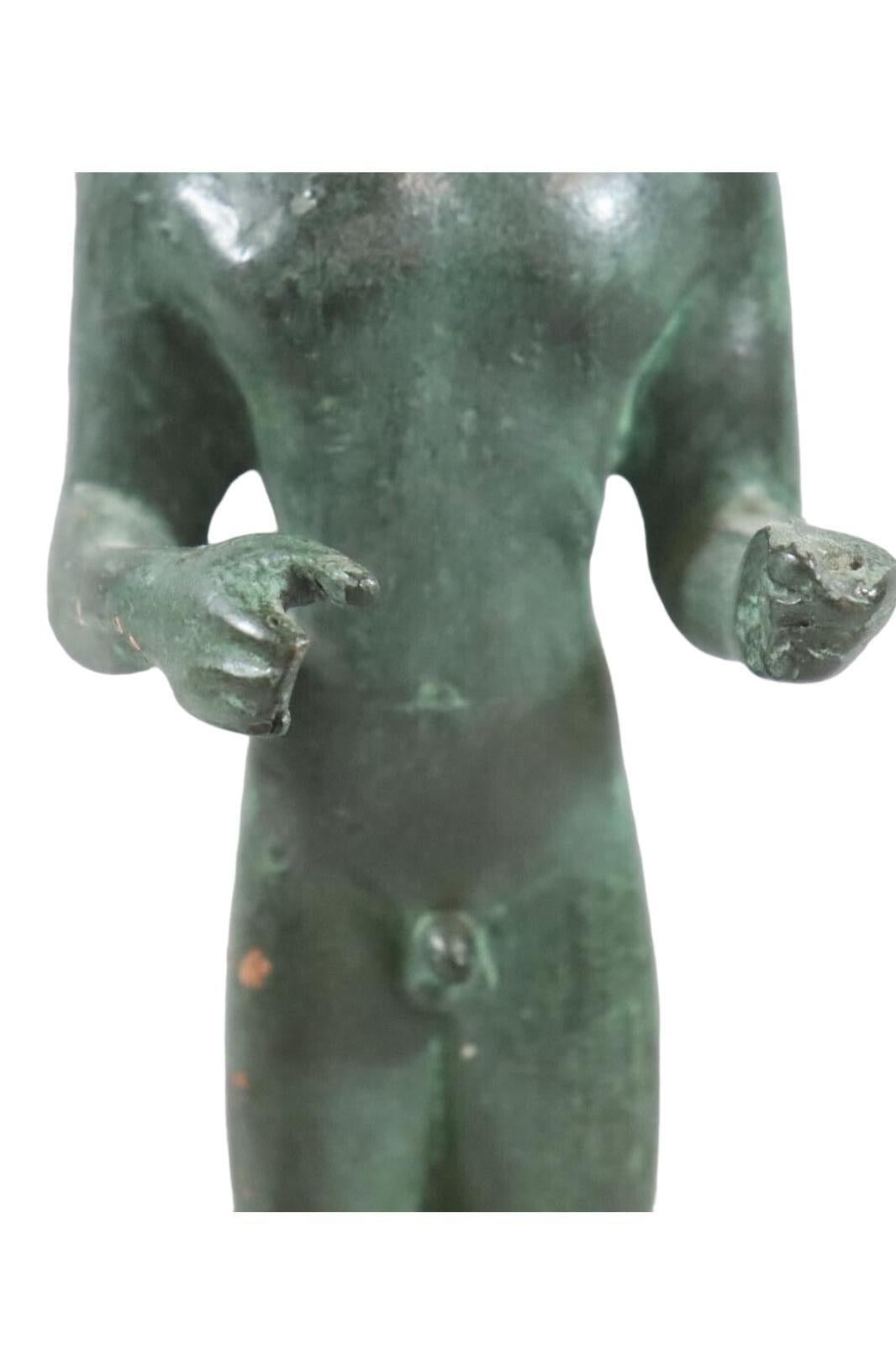 Mid-20th Century Bronze Statuette of a Kouros from the Sanctuary of Hera, Samos, Museums Replica For Sale