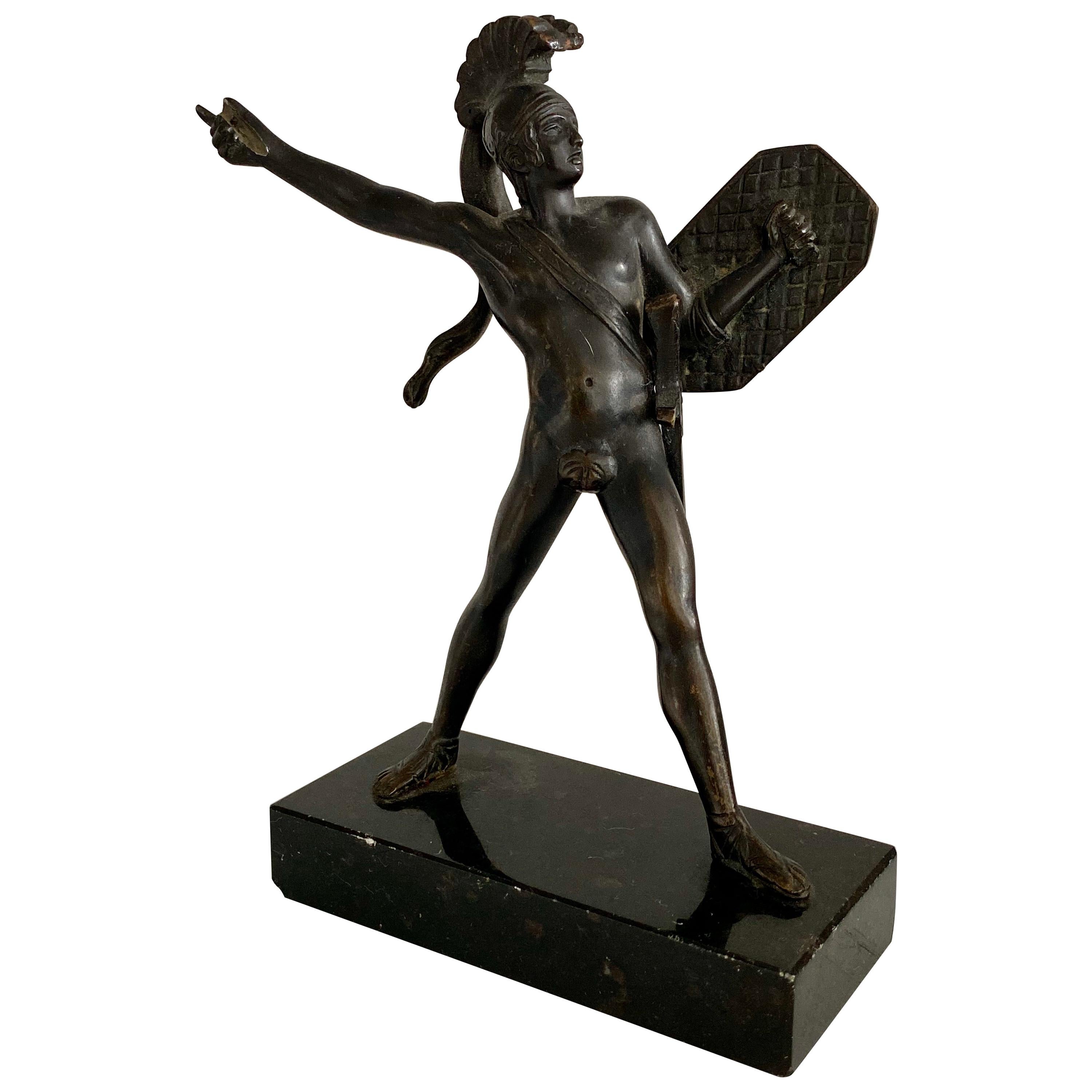 Bronze Statuette of Achilles from the Trojan War, French, 19th Century