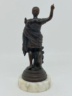 Italian Grand Tour Bronze Statuette of Caesar Augustus, 19th Century