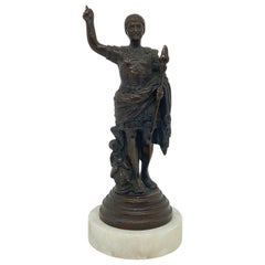 Italian Grand Tour Bronze Statuette of Caesar Augustus, 19th Century