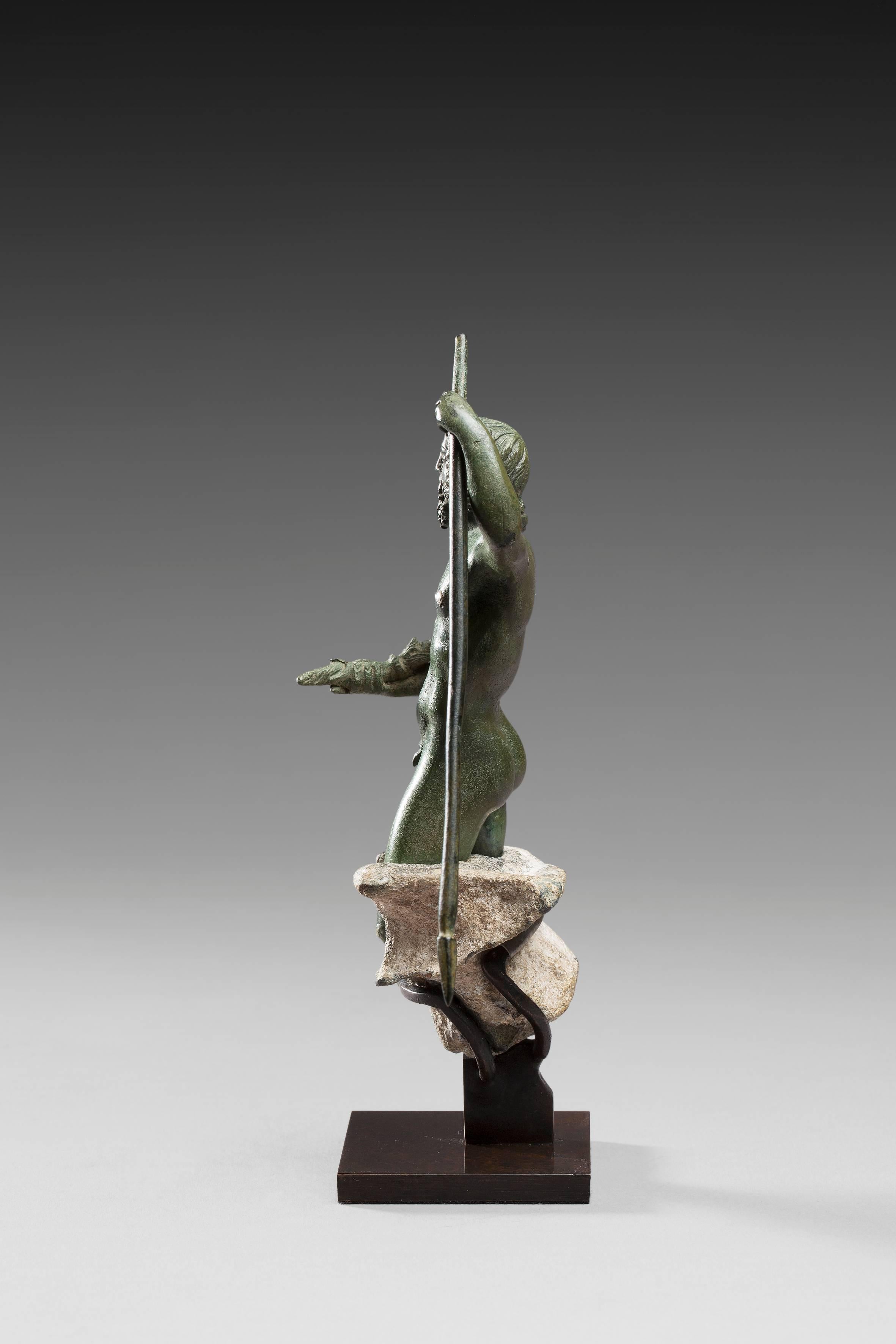 Classical Roman Bronze Statuette Representing Zeus, Roman Art, 1st-2nd Century A.D. For Sale