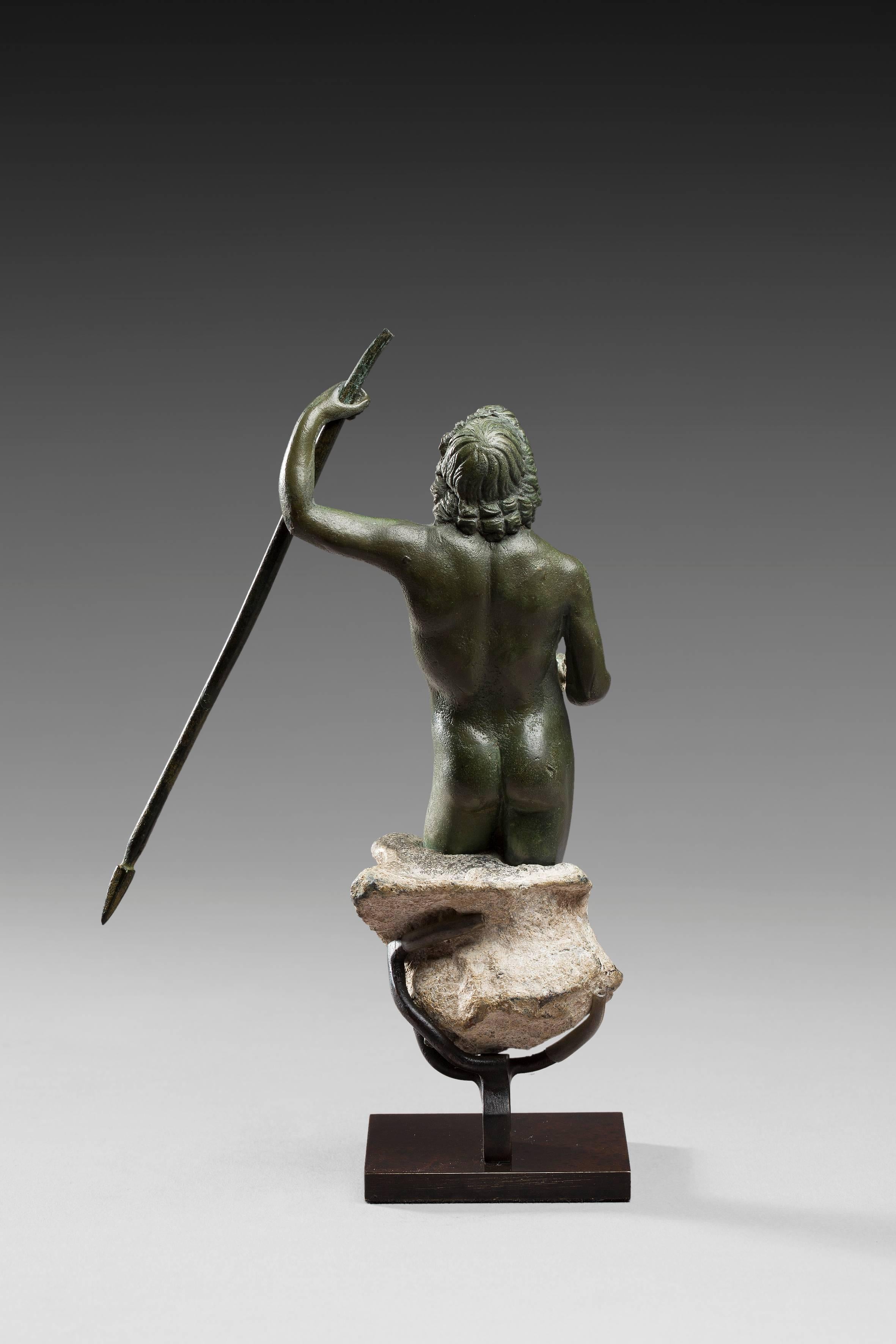 Bronze Statuette Representing Zeus, Roman Art, 1st-2nd Century A.D. In Good Condition For Sale In Paris, FR