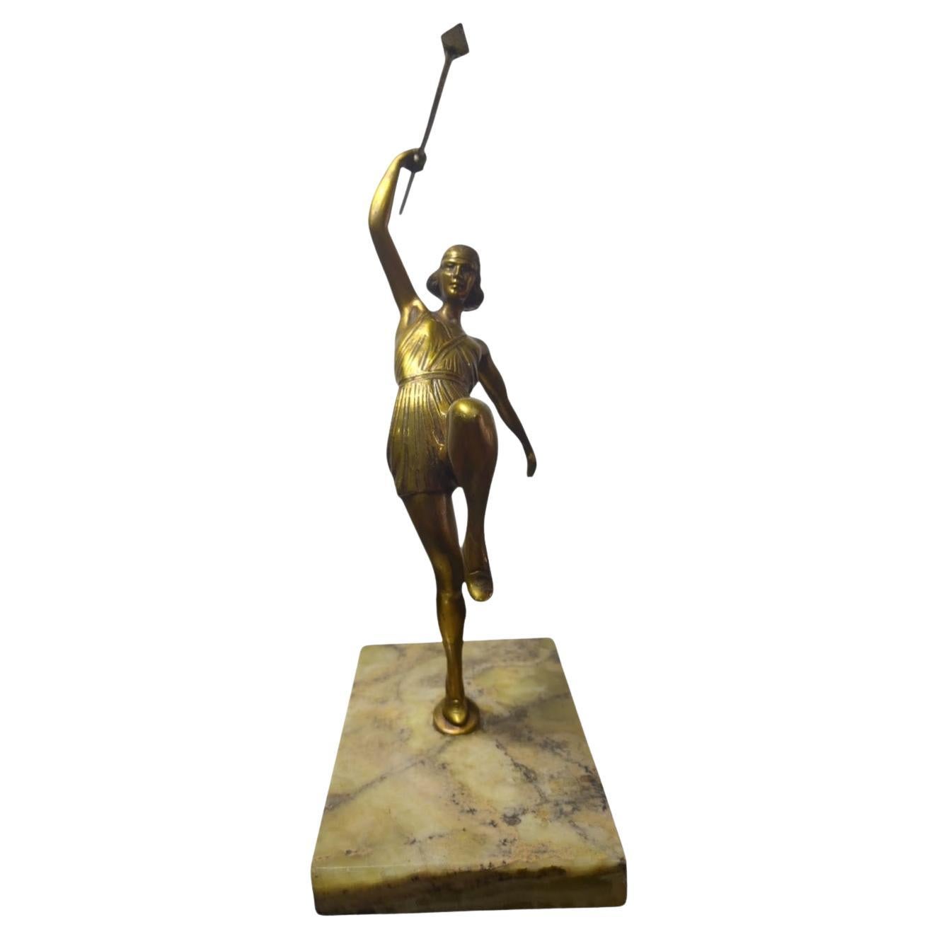 Statuetta in bronzo con base in marmo 