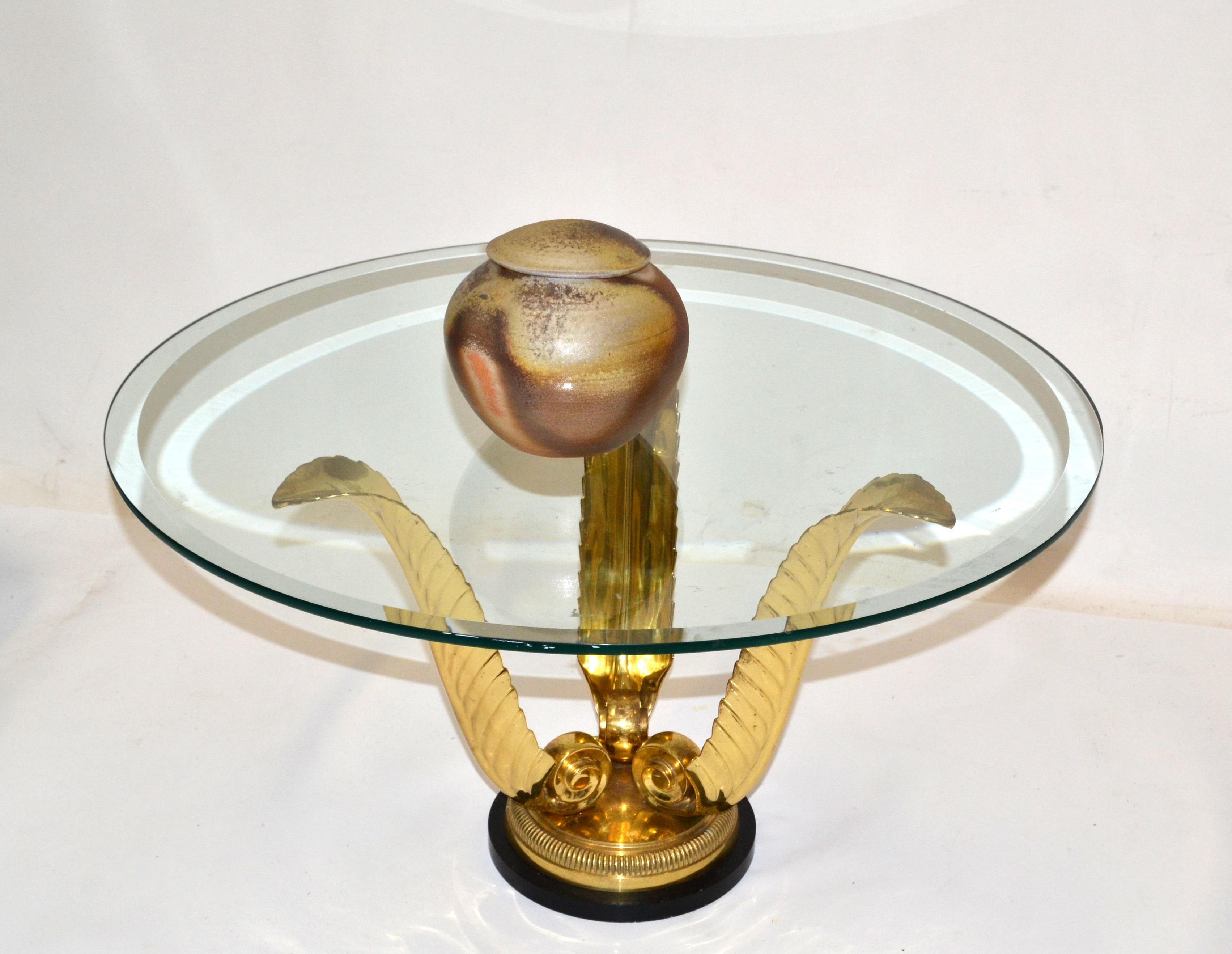 Hollywood Regency Bronze & Steel Agave Coffee Table Base or Figurative Sculpture Italian Regency For Sale