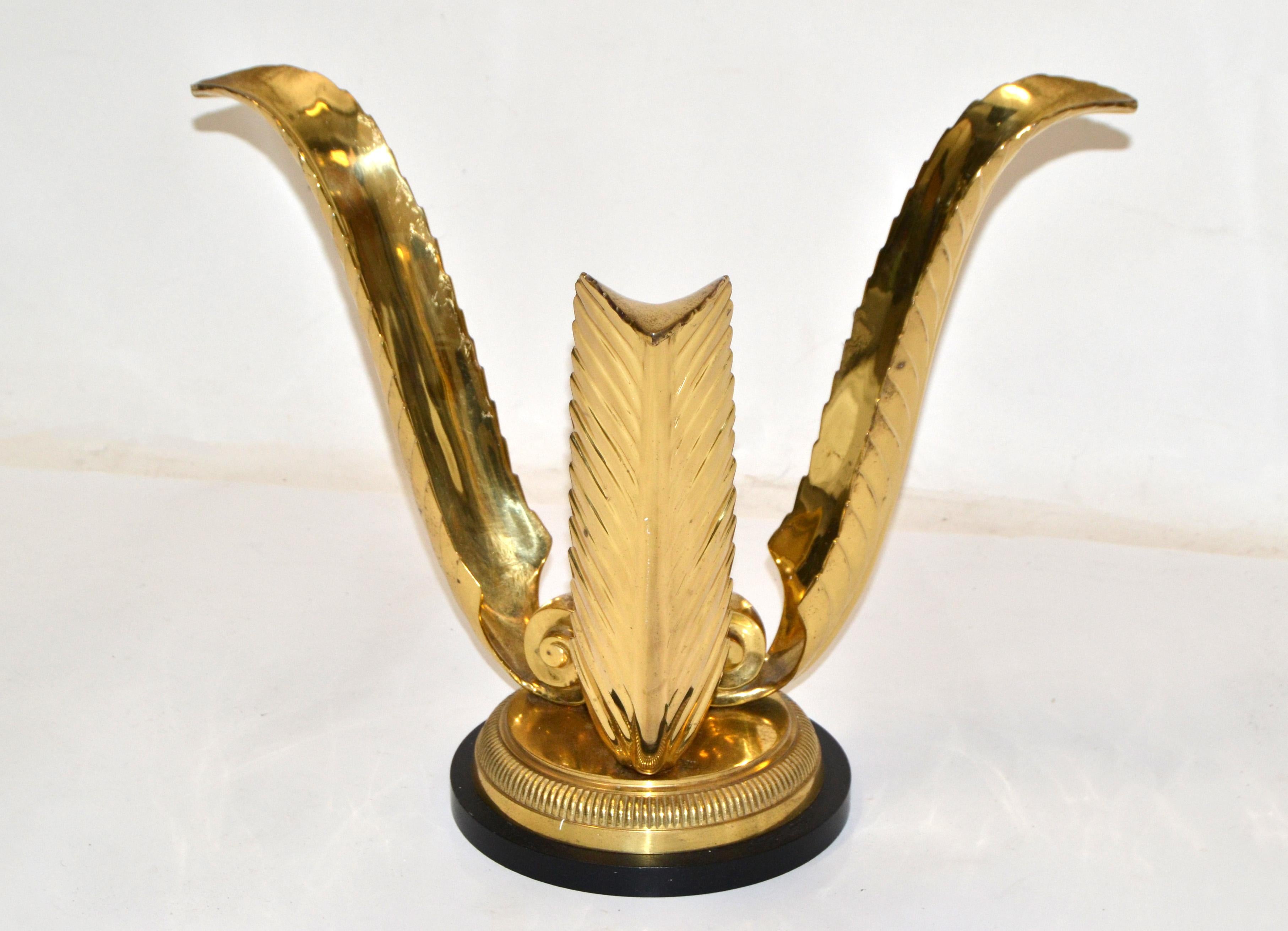 Brass Bronze & Steel Agave Coffee Table Base or Figurative Sculpture Italian Regency For Sale