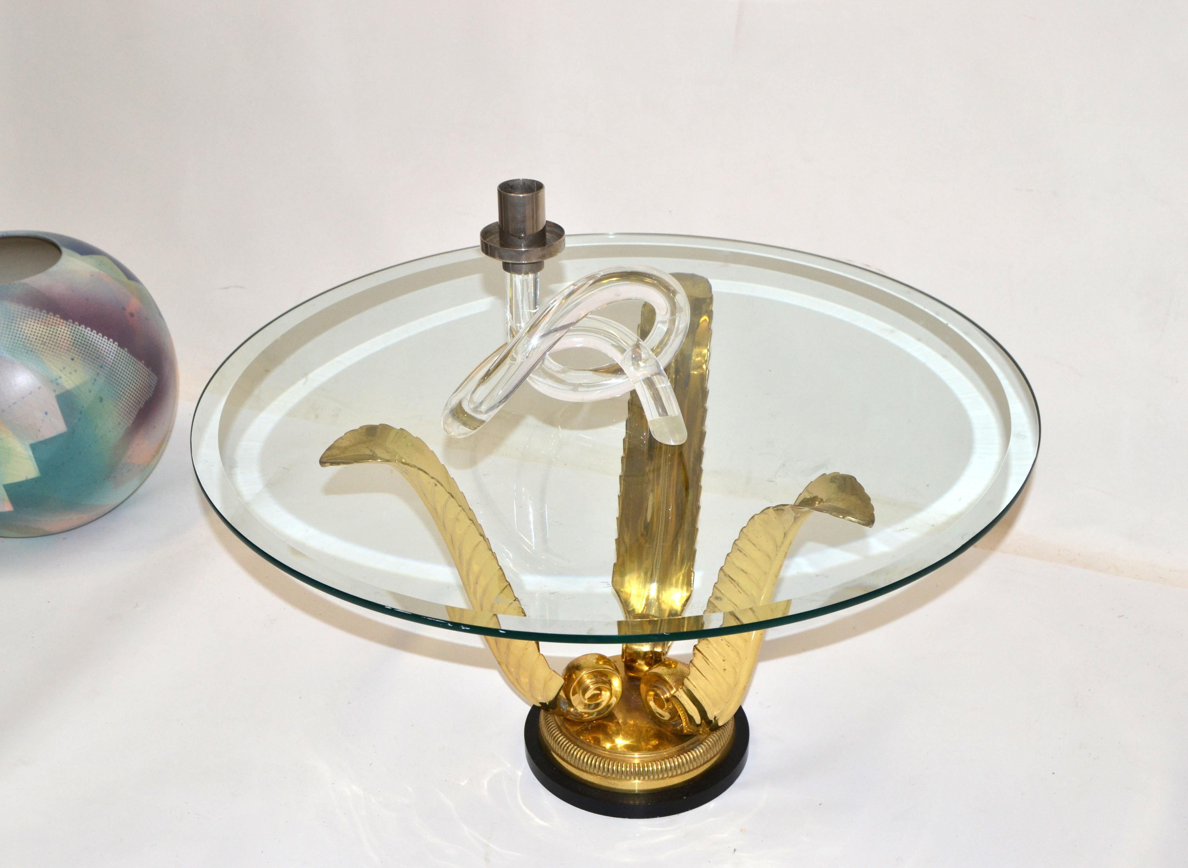 Base per tavolino da caffè Agave in bronzo e acciaio o scultura figurativa Regenza italiana in vendita 1