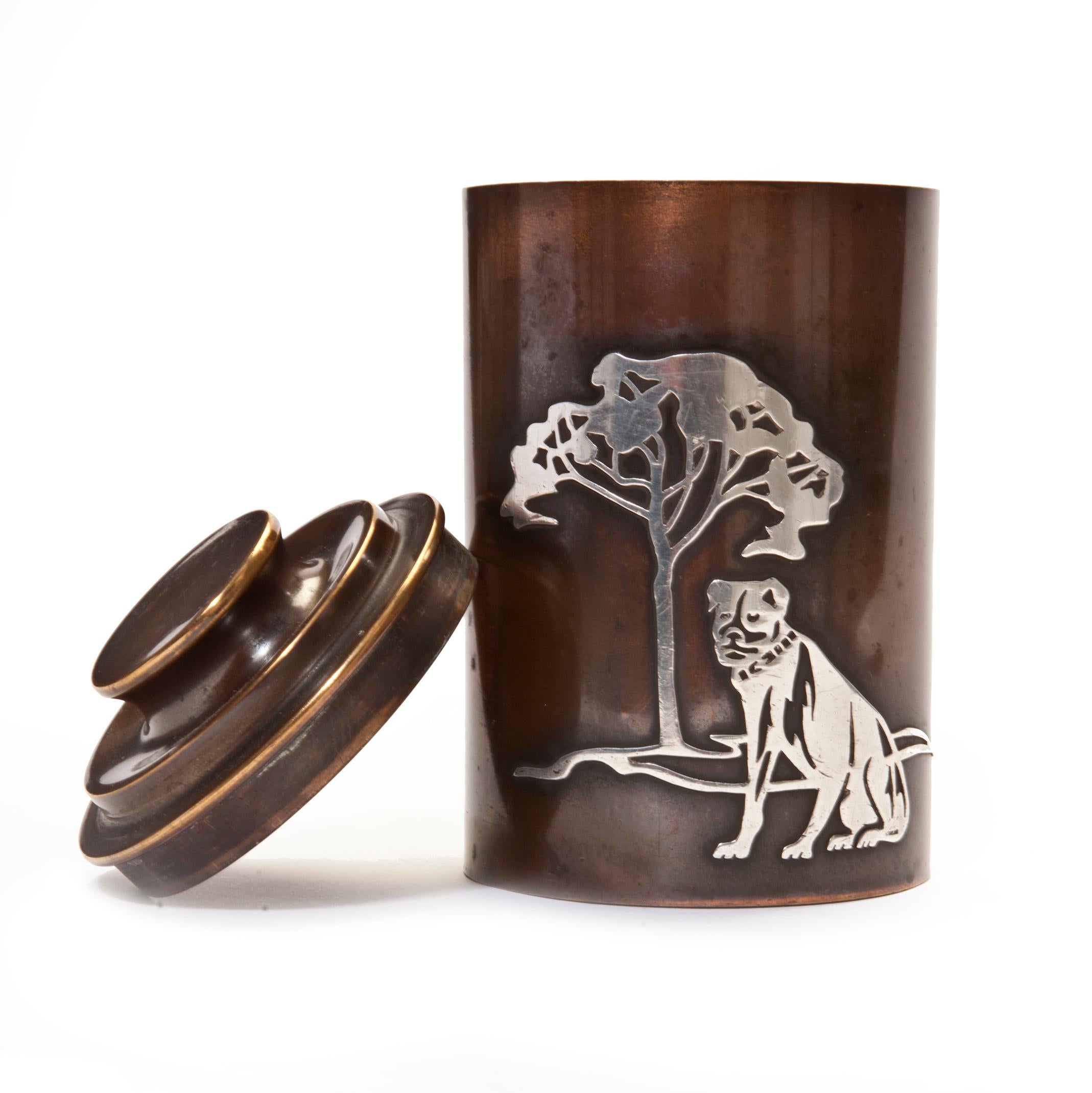 Humidor aus Bronze und Sterlingsilber (Arts and Crafts) im Angebot