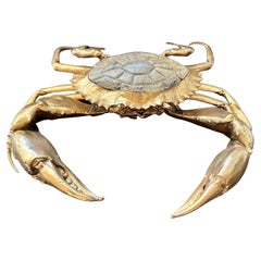 Bronze & Stone Dungeness Crab Table Sculpture