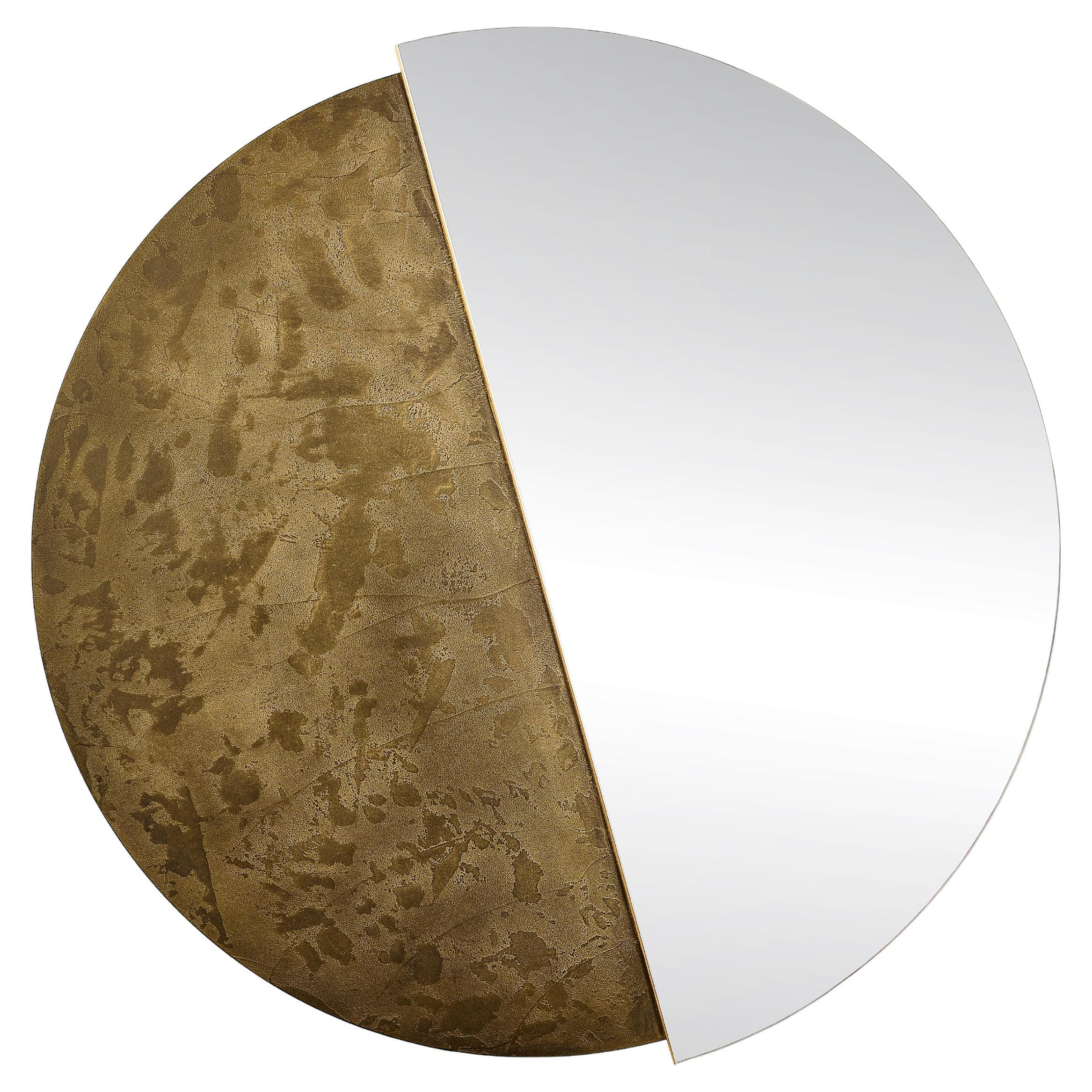 Bronze Stone Eclisse 900 Round Mirror by Disain1971