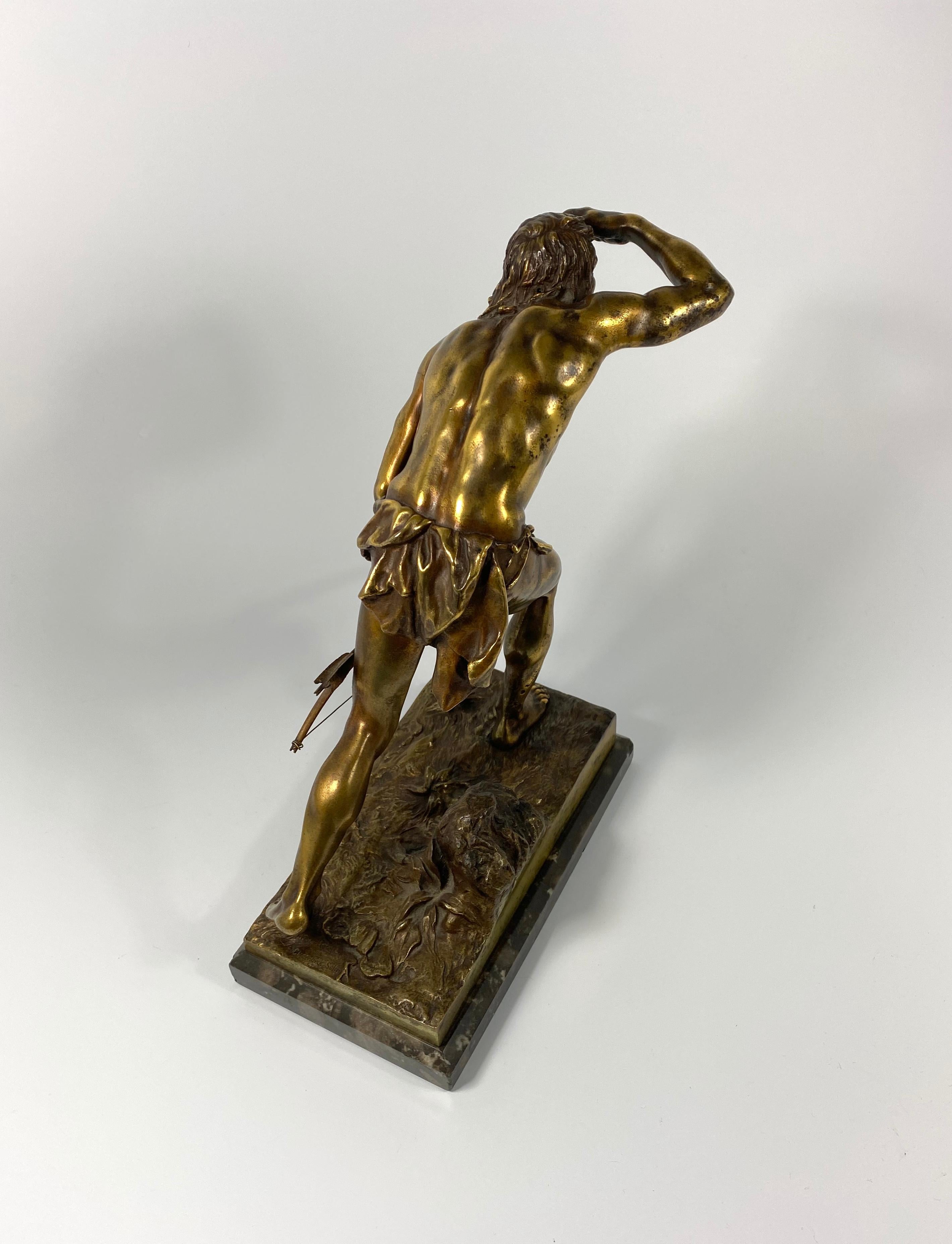 Cast Bronze Study of a Native American Brave, Joseph Drischler