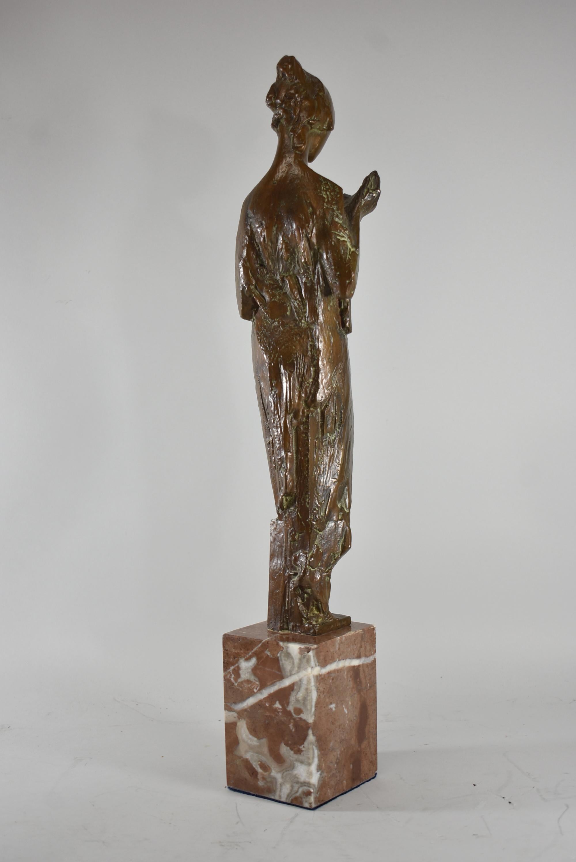 Bronze Style Figurative Female Marble Base Urania by Jan Hanna For Sale 2