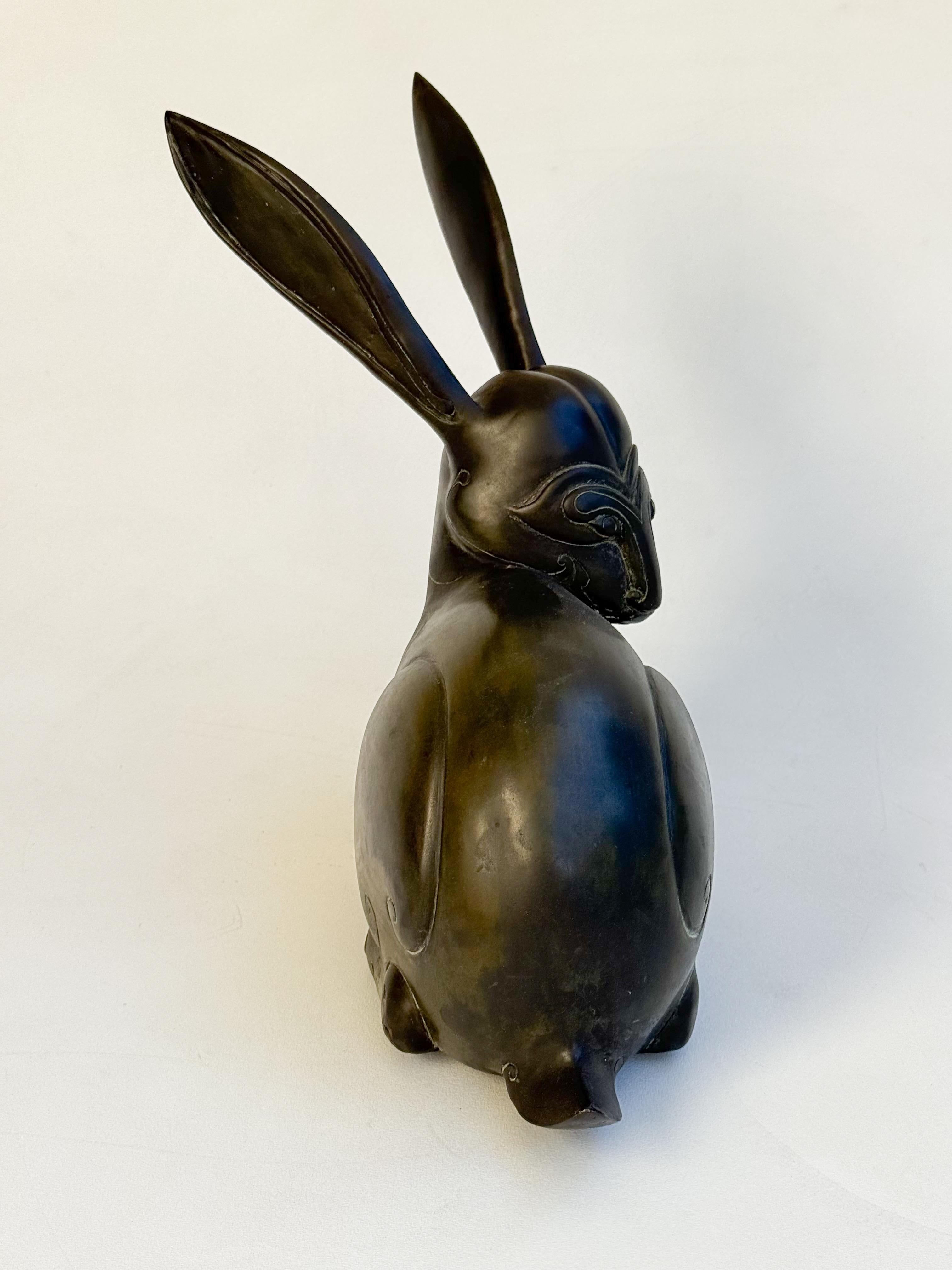 Bronze Stylise Jackrabbit Sculpture by Santi’s Moderno en venta