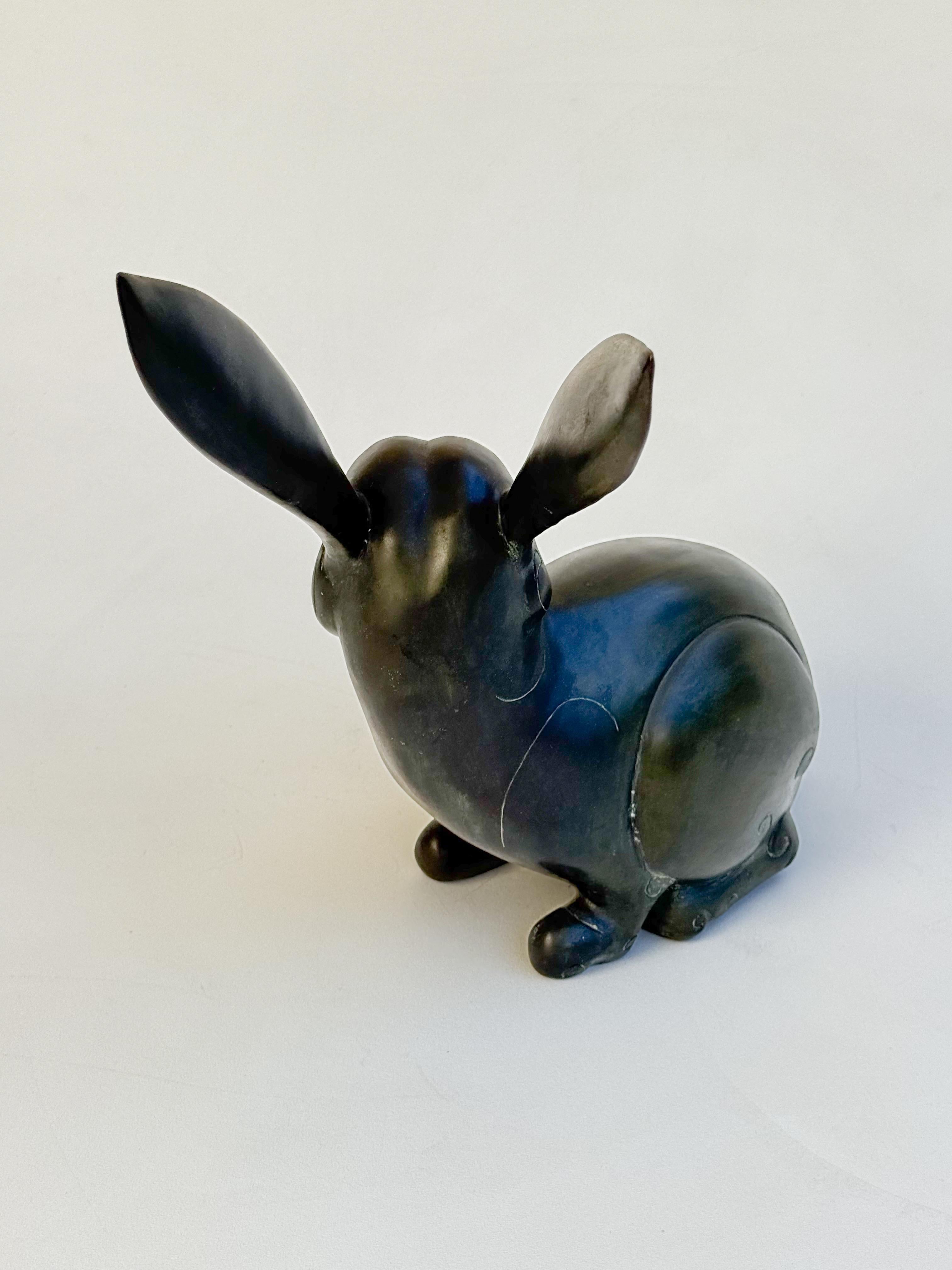 Bronze Stylise Jackrabbit Sculpture by Santi’s Estadounidense en venta