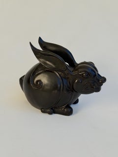 Bronze Stylized Rabbit Sculpture by Santi's