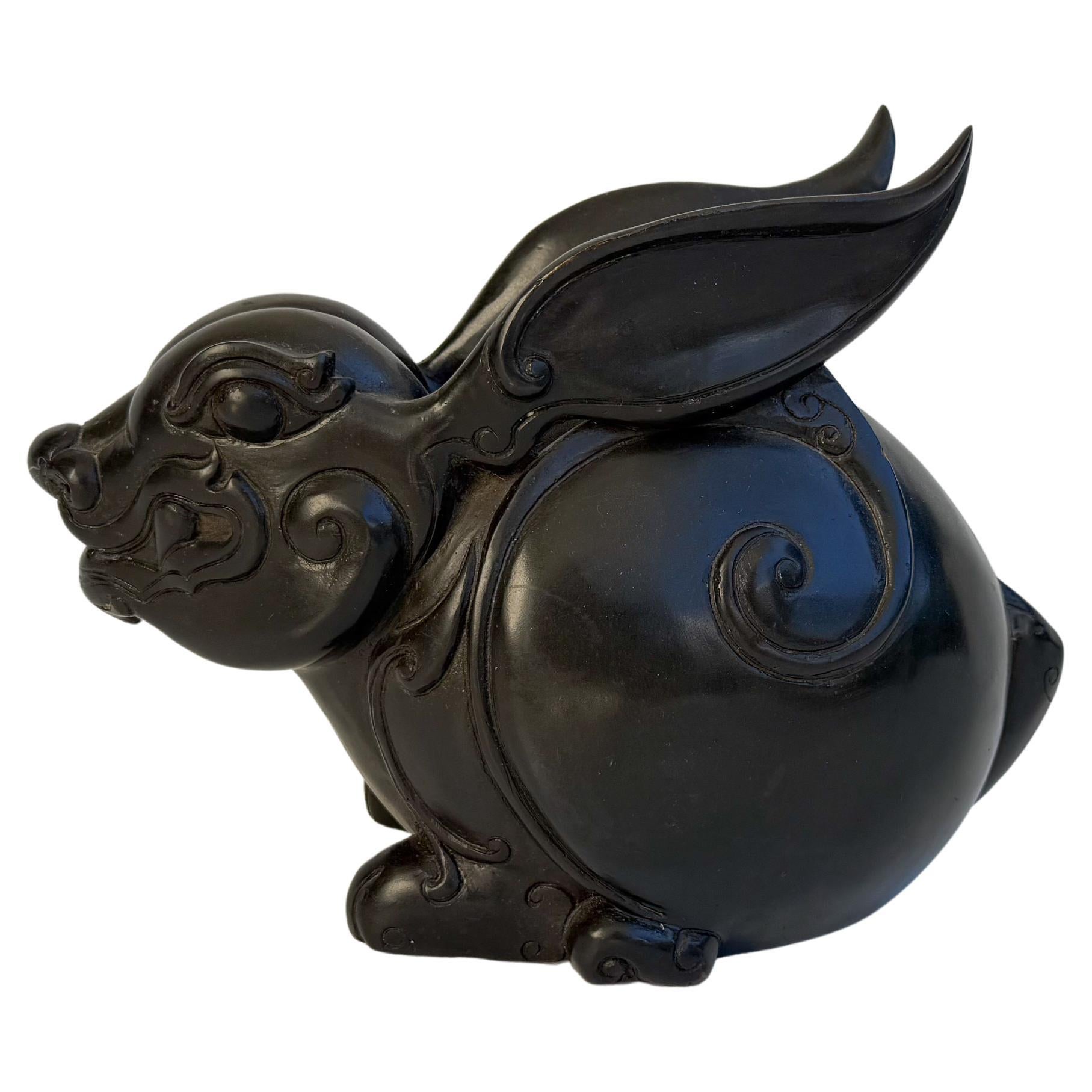 Bronze Stylized Rabbit Sculpture by Santi
s