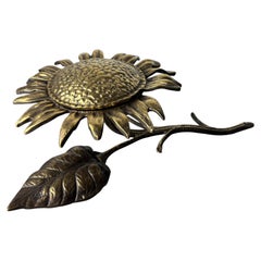 Bronze Sunflower Ashtray, Spain, 1950's