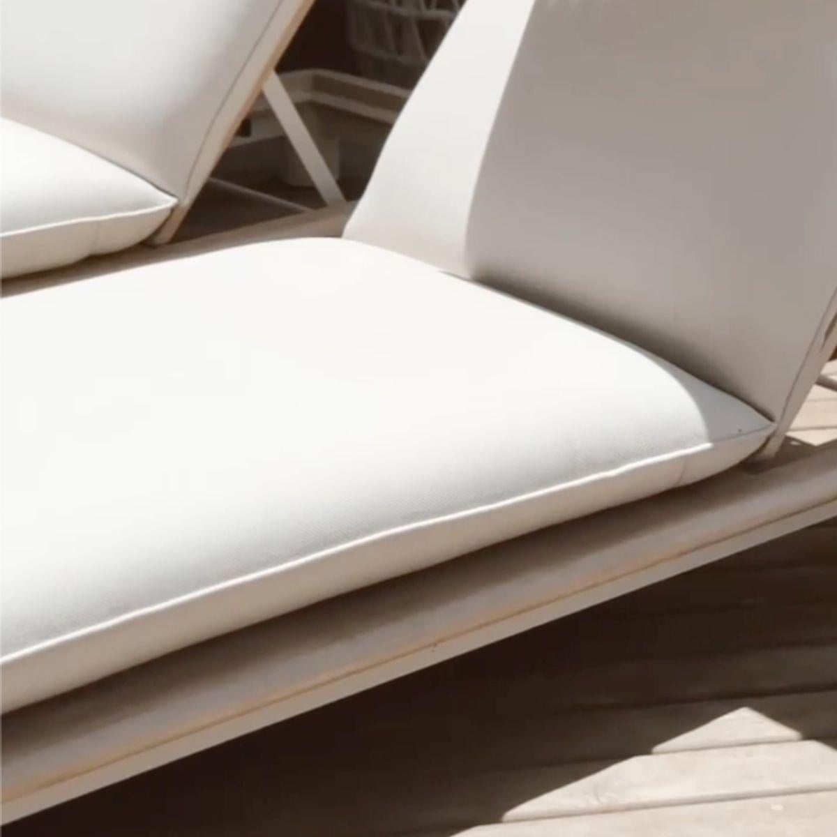 Aluminum Bronze Sunlounger, Contemporary with Integrated Side Table by Roberta Banqueri For Sale