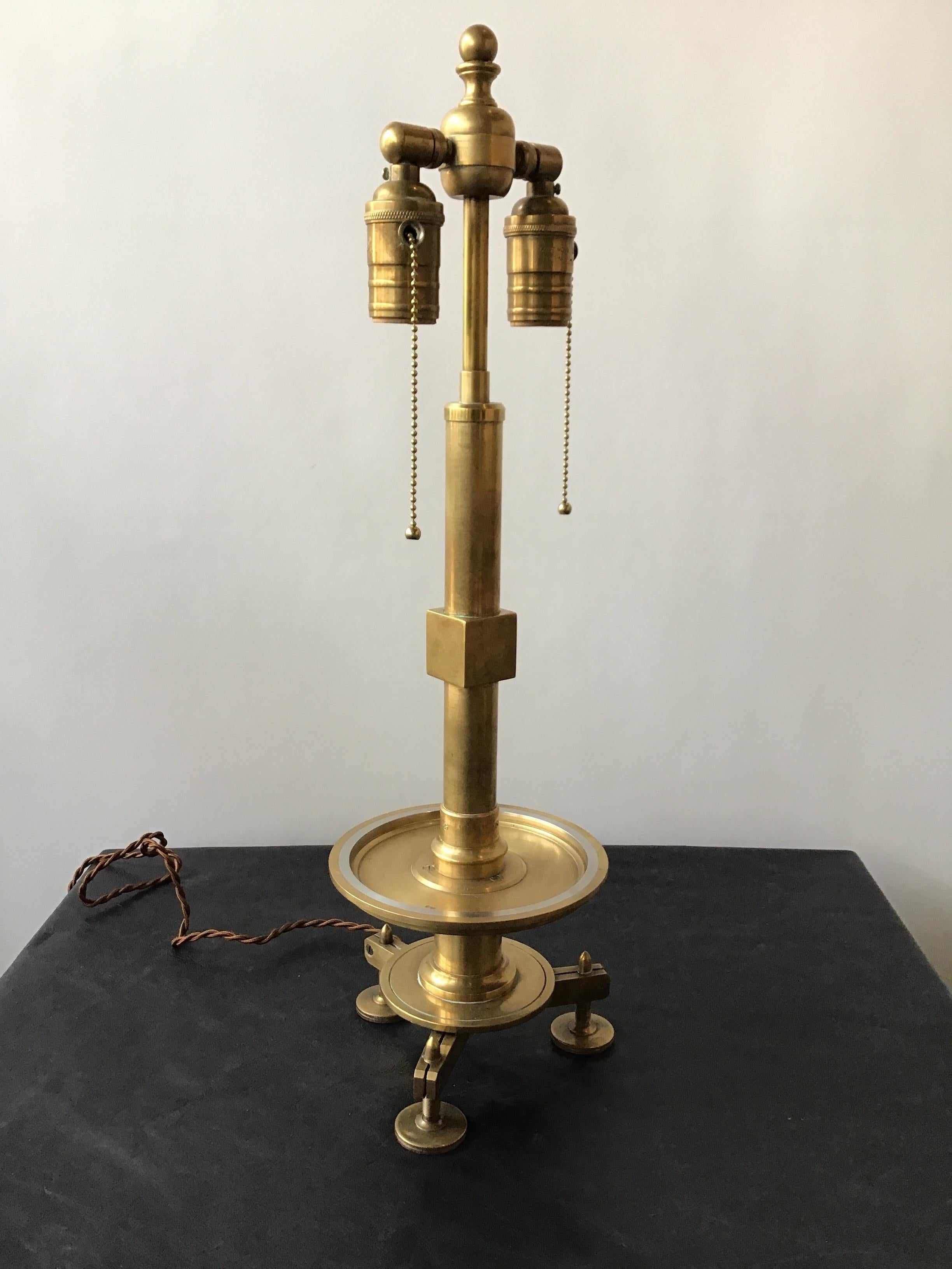 Contemporary Bronze Surveyors Style Table Lamp