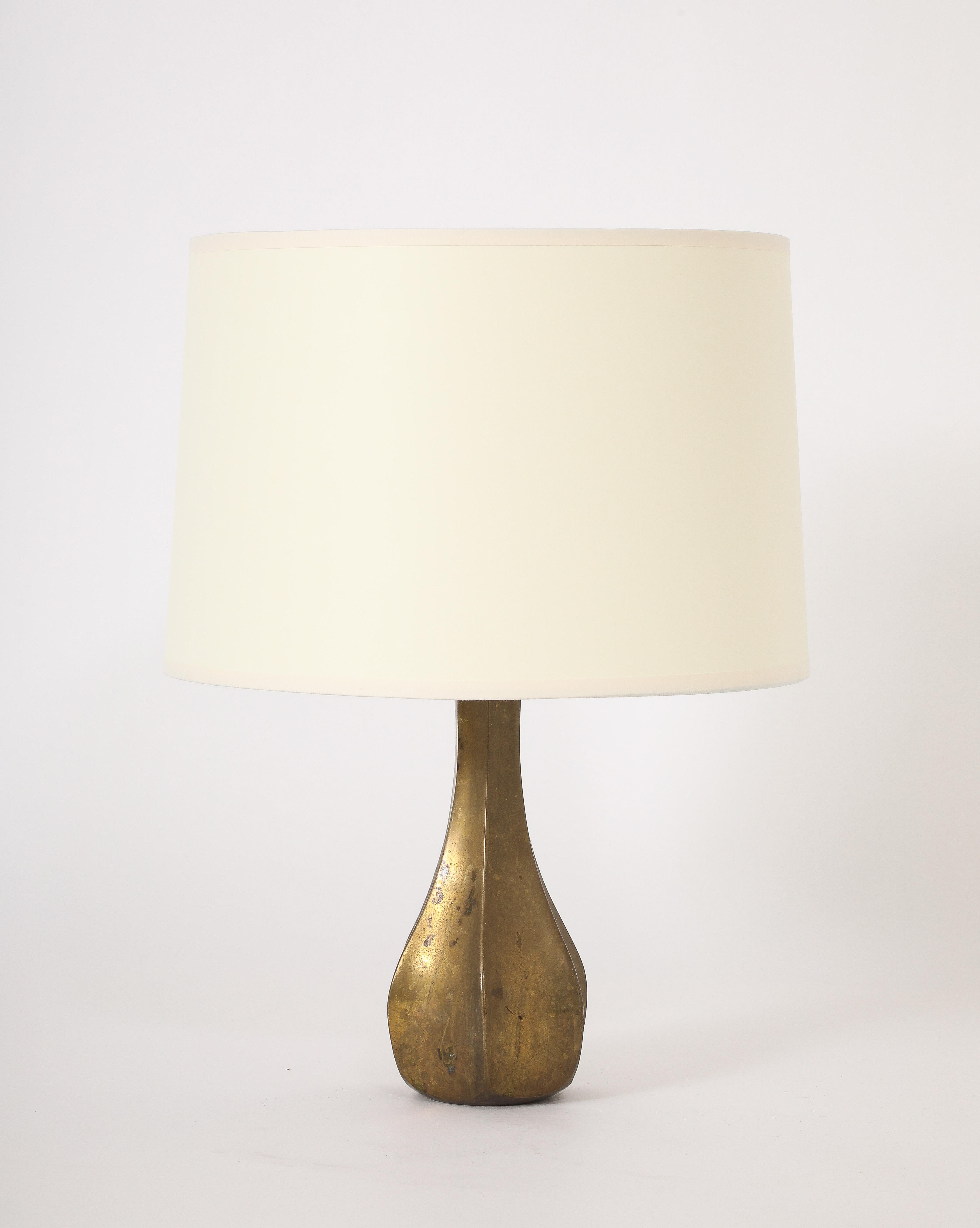 Bronze Swedish Gourd Lamp, Sweden 1960's In Good Condition For Sale In New York, NY