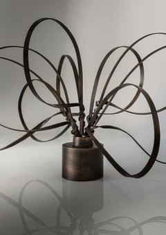 Bronze Swirls Sculpture by Art Flower Maker