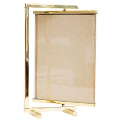 Cadre photo double face pivotant en bronze Mid-Century Modern