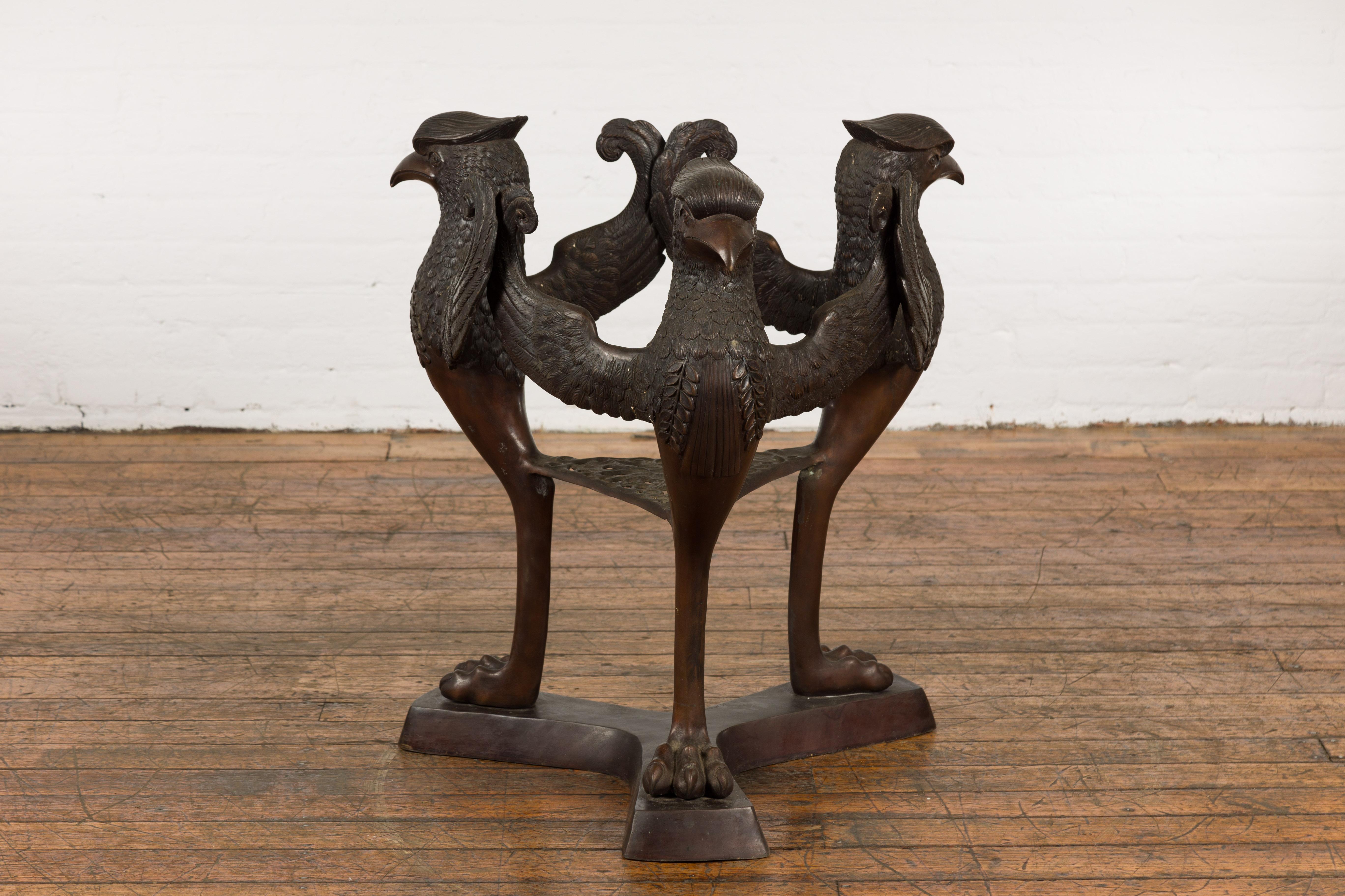 Contemporary Bronze Griffins Table Base In Excellent Condition For Sale In Yonkers, NY