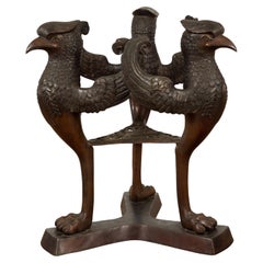 Vintage Contemporary Bronze Griffins Table Base