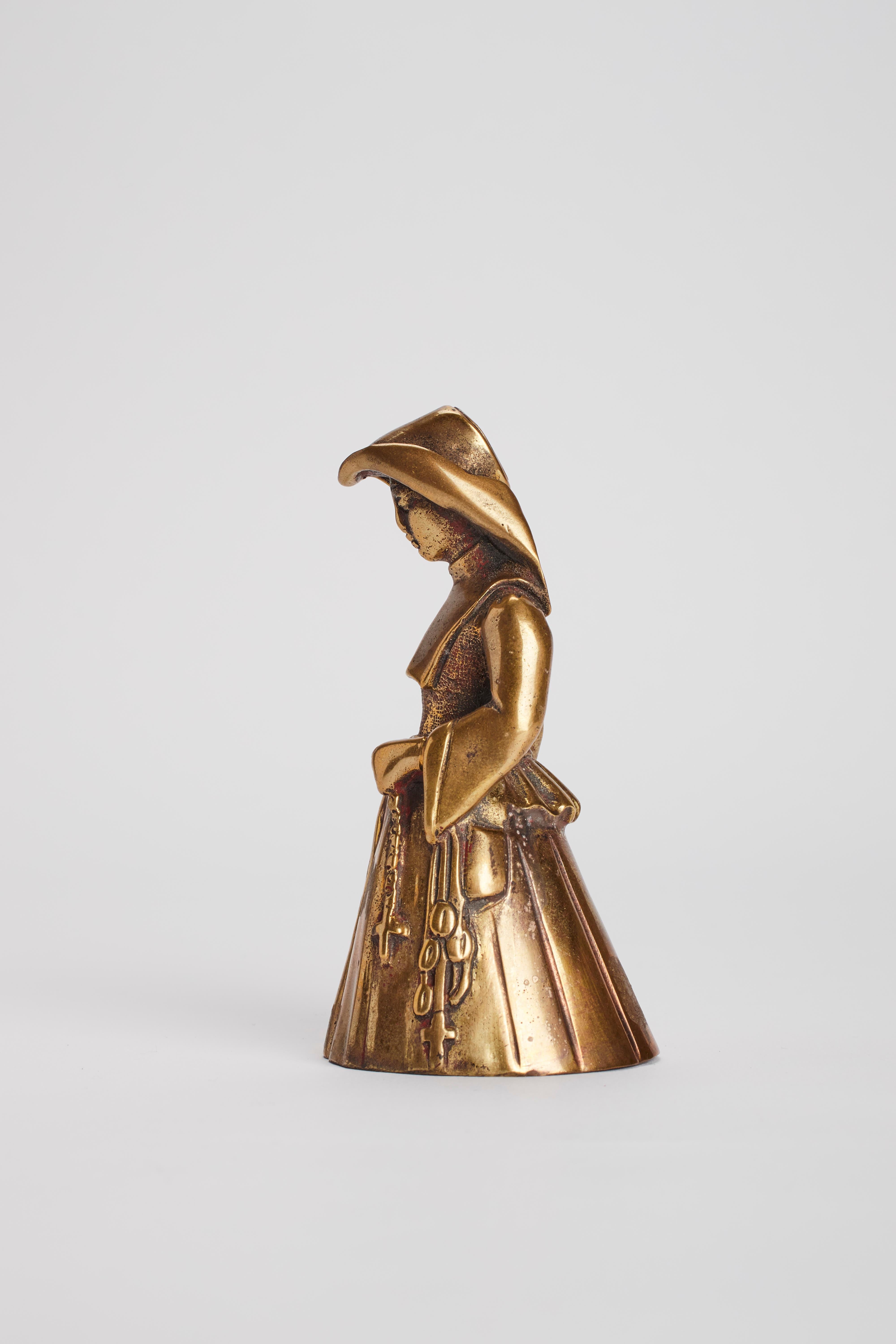 Cloche de table en bronze, représentant la reine d'Écosse, Mary Stuard, Royaume-Uni 1880. Bon état - En vente à Milan, IT