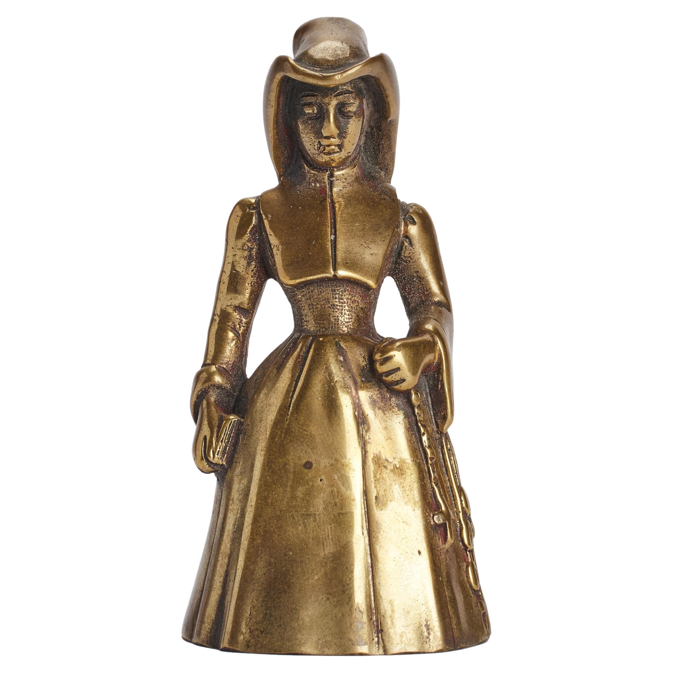 Cloche de table en bronze, représentant la reine d'Écosse, Mary Stuard, Royaume-Uni 1880. en vente