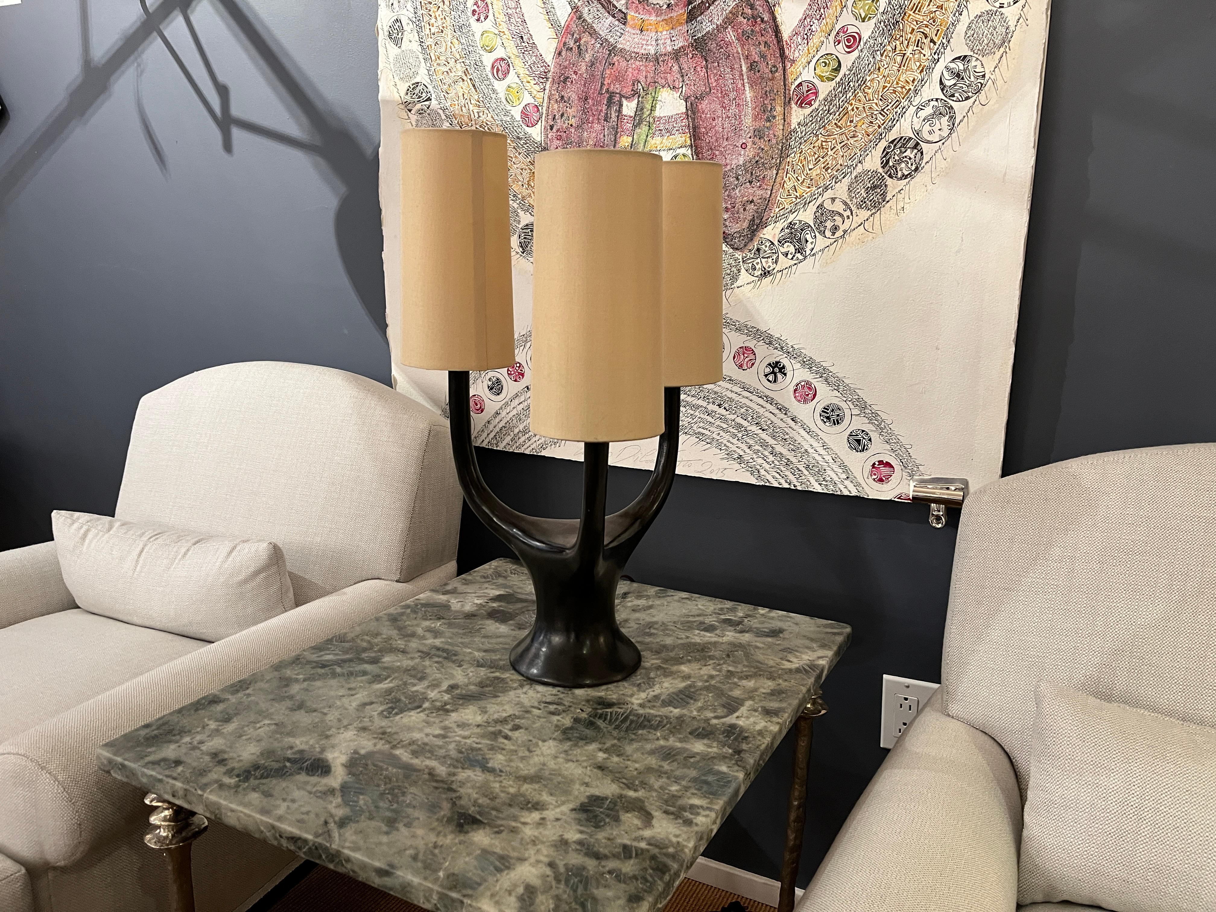 Bronze Table Lamp by Alexandre Logé 