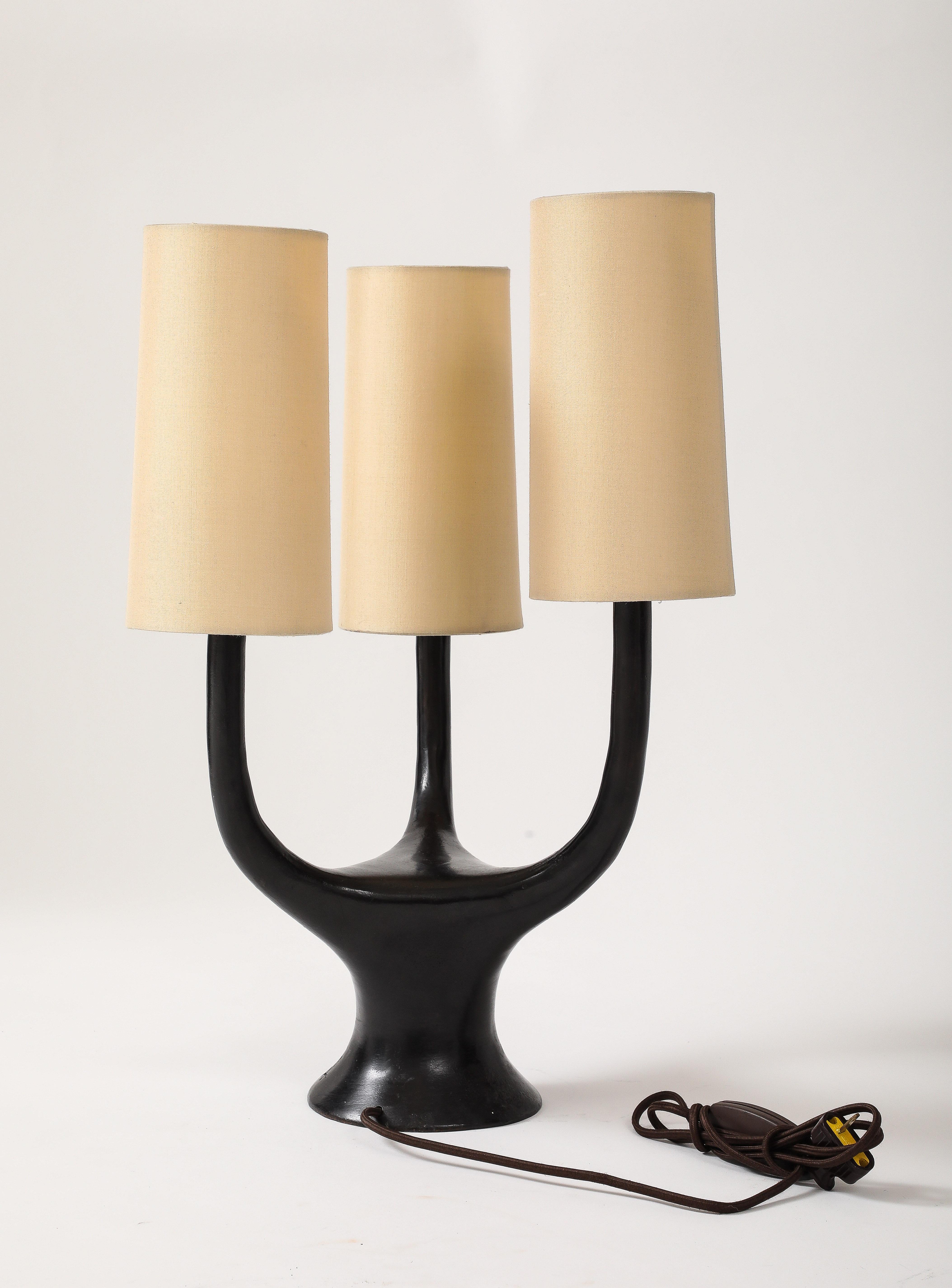 Bronze Table Lamp by Alexandre Logé 