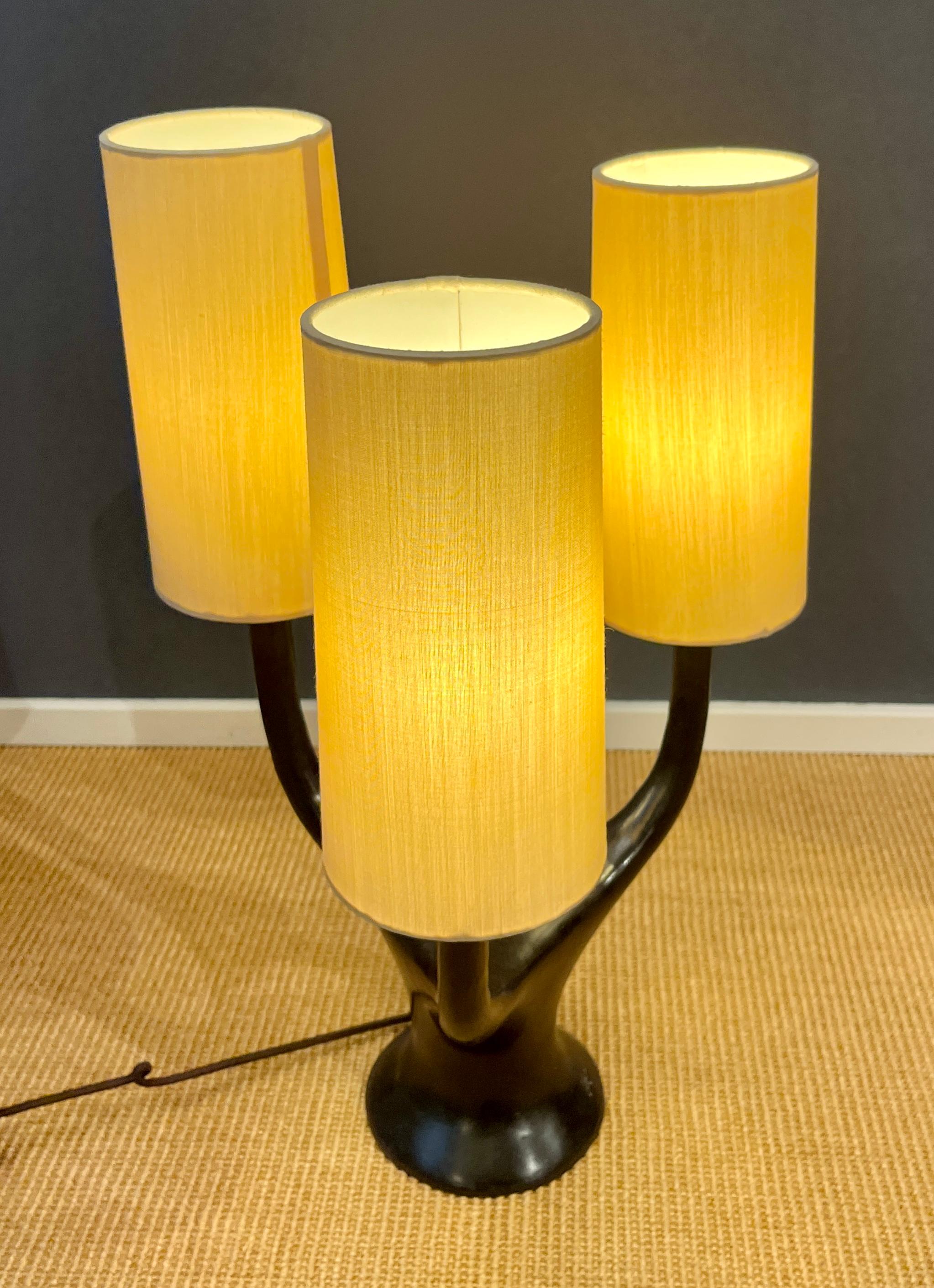 Bronze Table Lamp by Alexandre Logé 