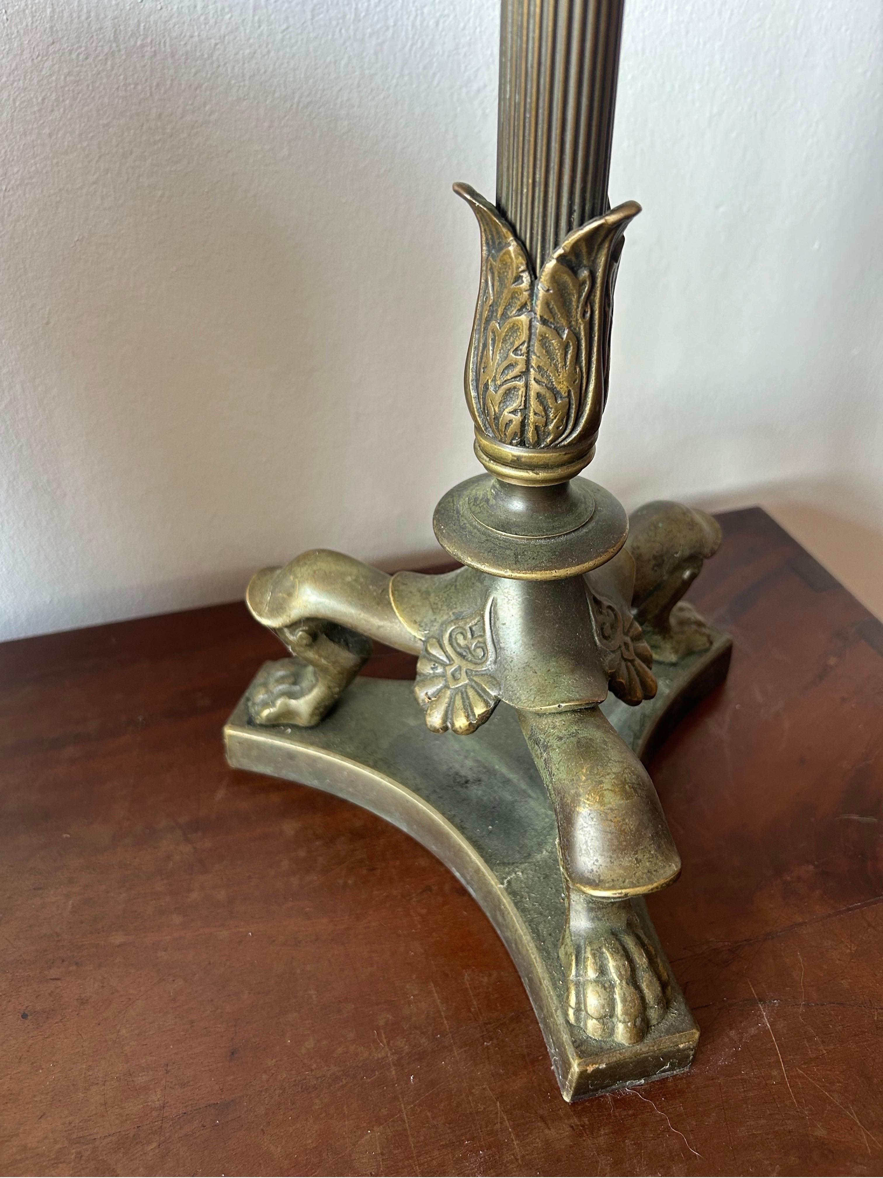 Mid-19th Century Bronze Table Lamp by Danish Sculptor TH Stein Denmark 1850’s For Sale