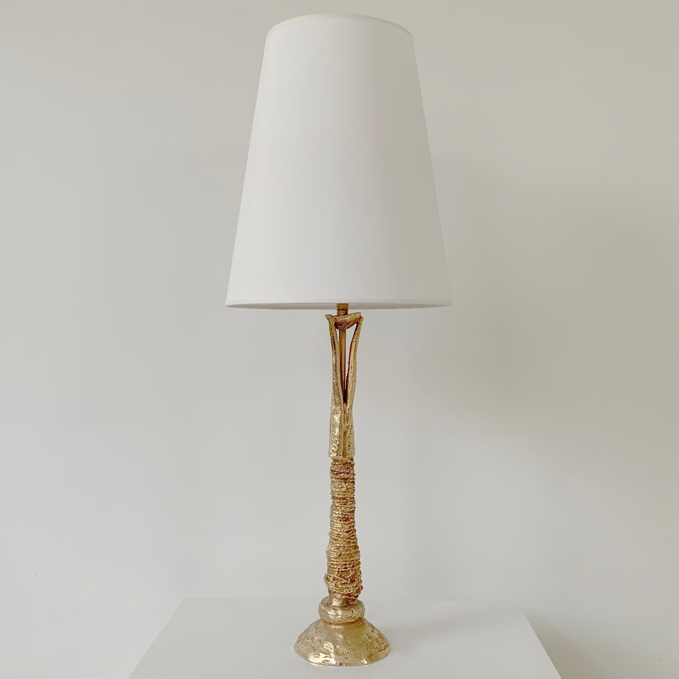 Mid-Century Modern Bronze Table Lamp by Pierre Casenove for Fondica, Stamped, circa 1990, France For Sale