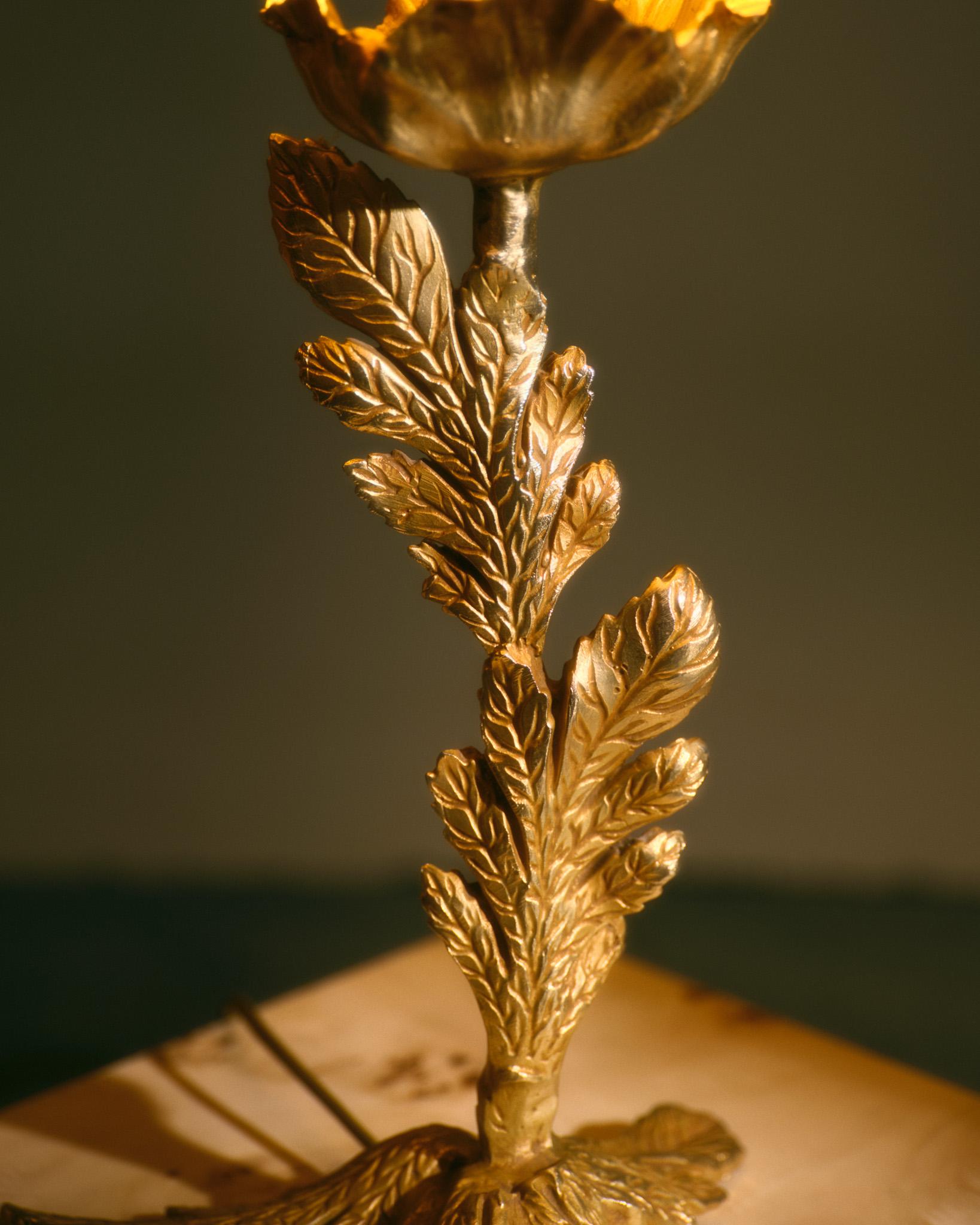 Lámpara de sobremesa de bronce, Fondica años 80 Art Decó en venta
