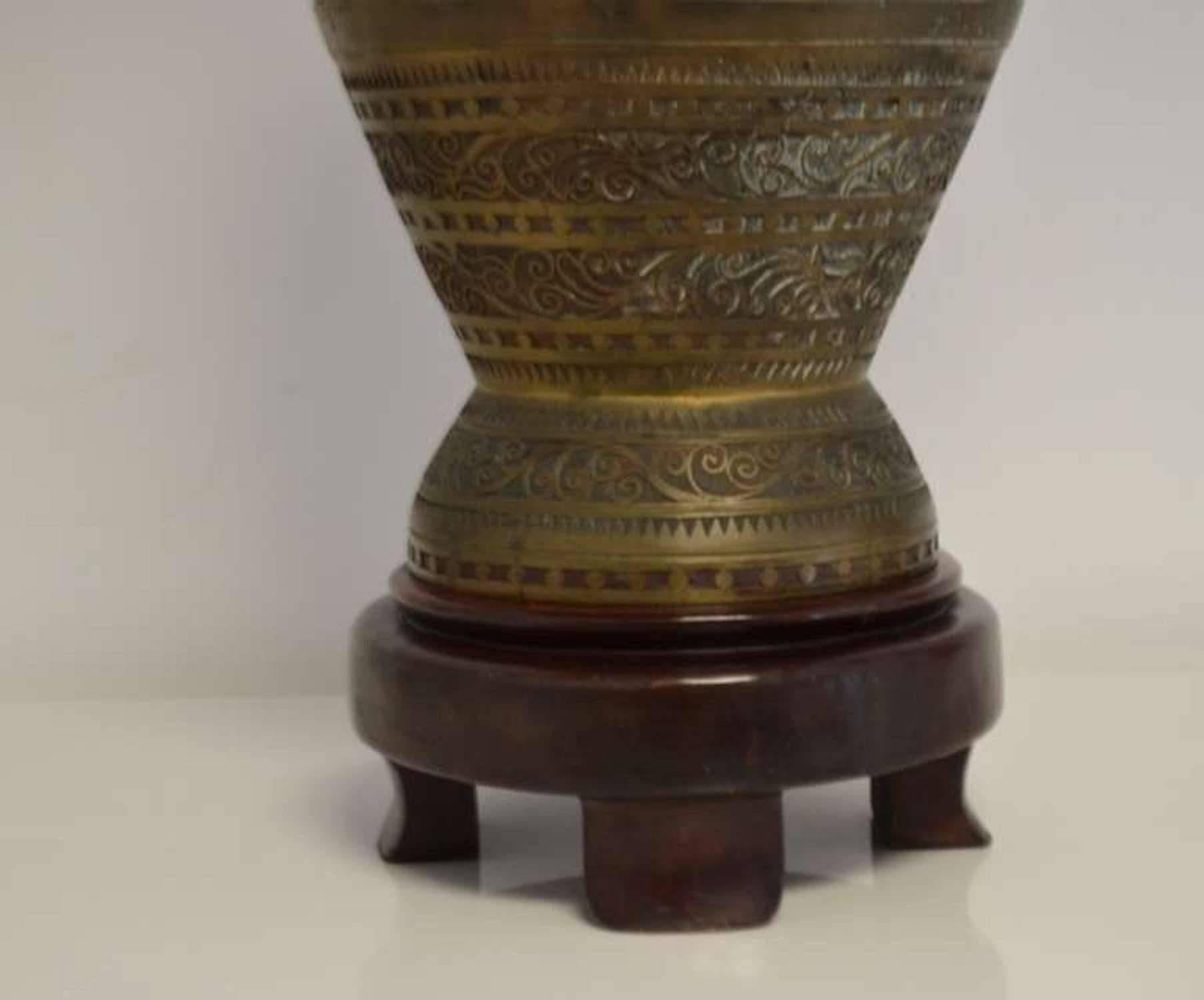 Brass Bronze Table Lamp For Sale