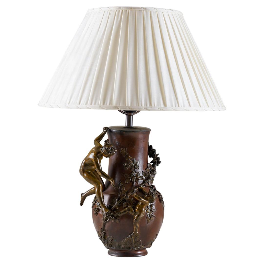 Bronze Table Lamp from a Vase by Eugène Provost, France