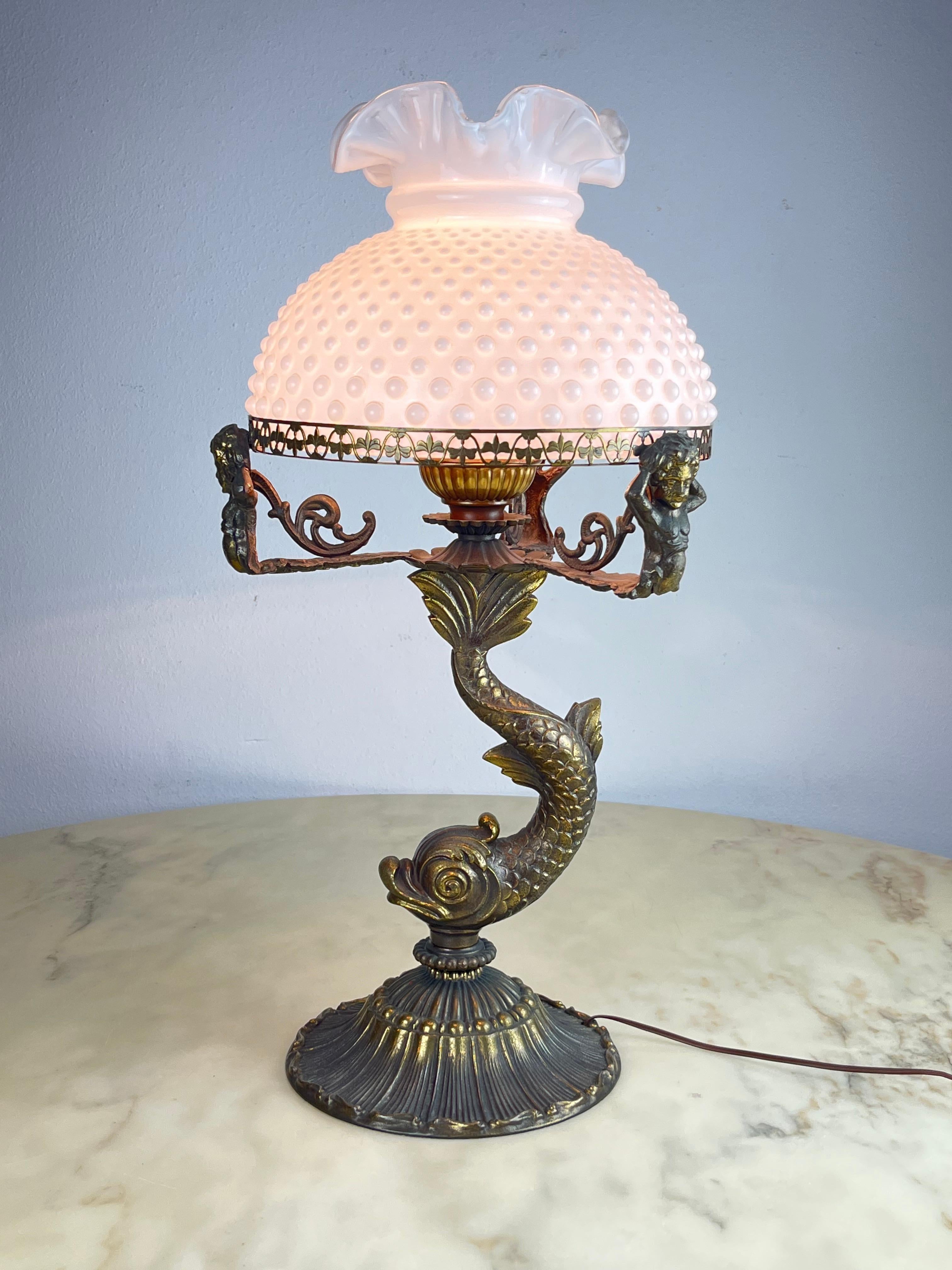 Mid-Century Bronze Table Lamp Made in Italy 1950s For Sale 5