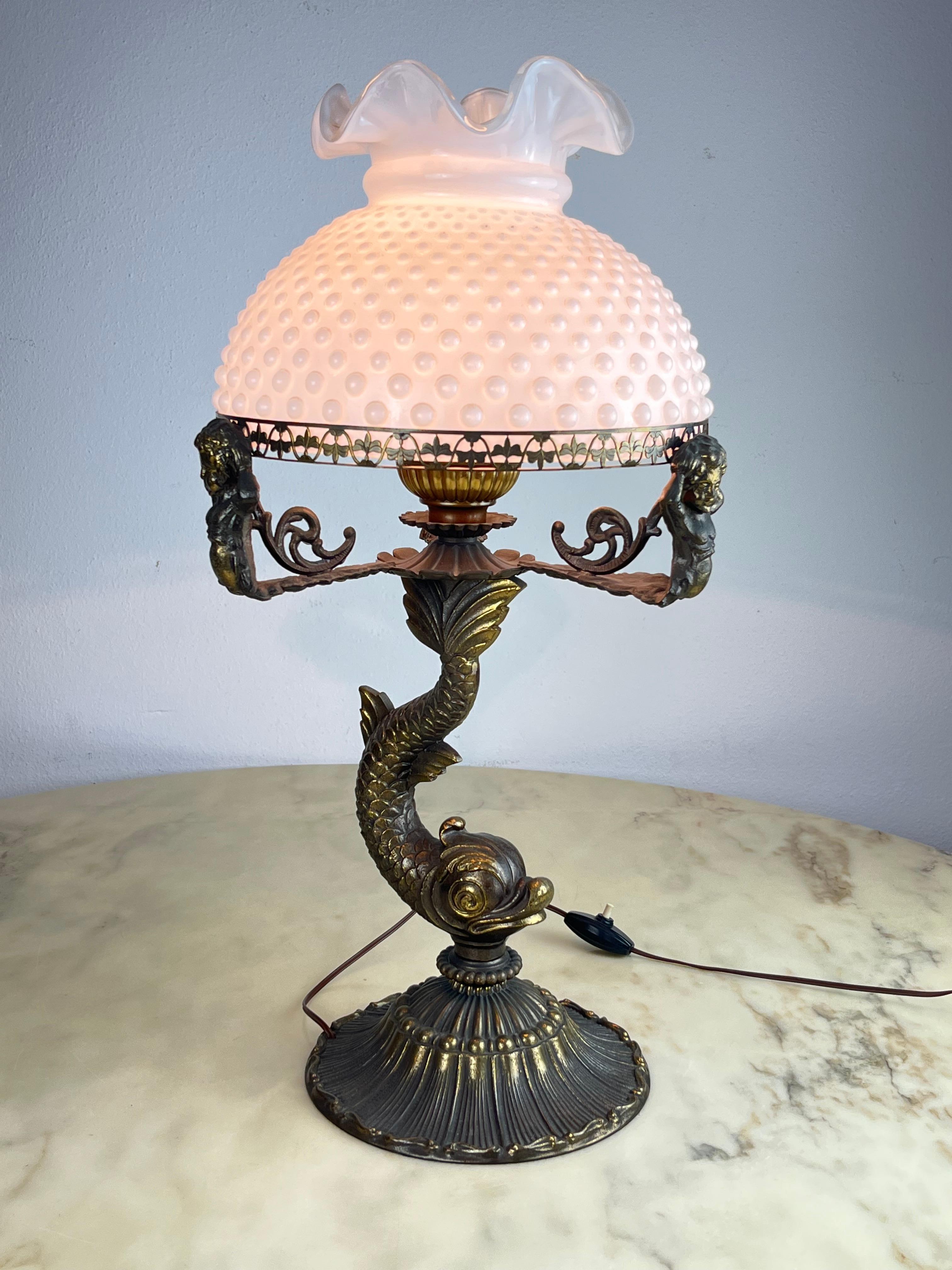 Lampe de table en bronze du milieu du siècle, fabriquée en Italie, années 1950 en vente 5