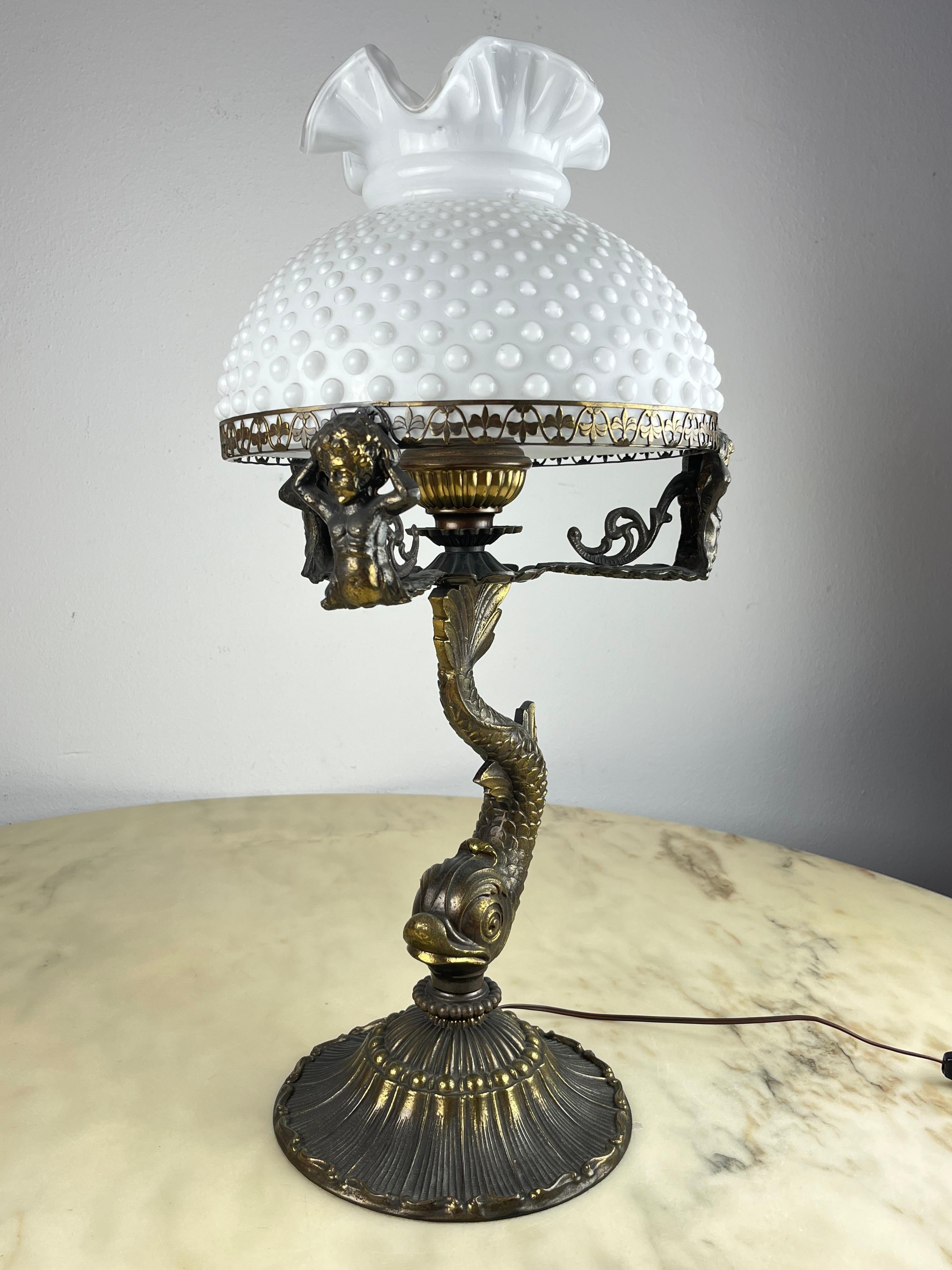 Mid-Century Bronze Table Lamp Made in Italy 1950s For Sale 10