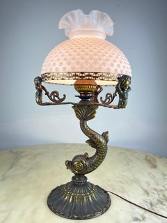 Lampada da tavolo in bronzo di metà secolo Made in Italy anni '50