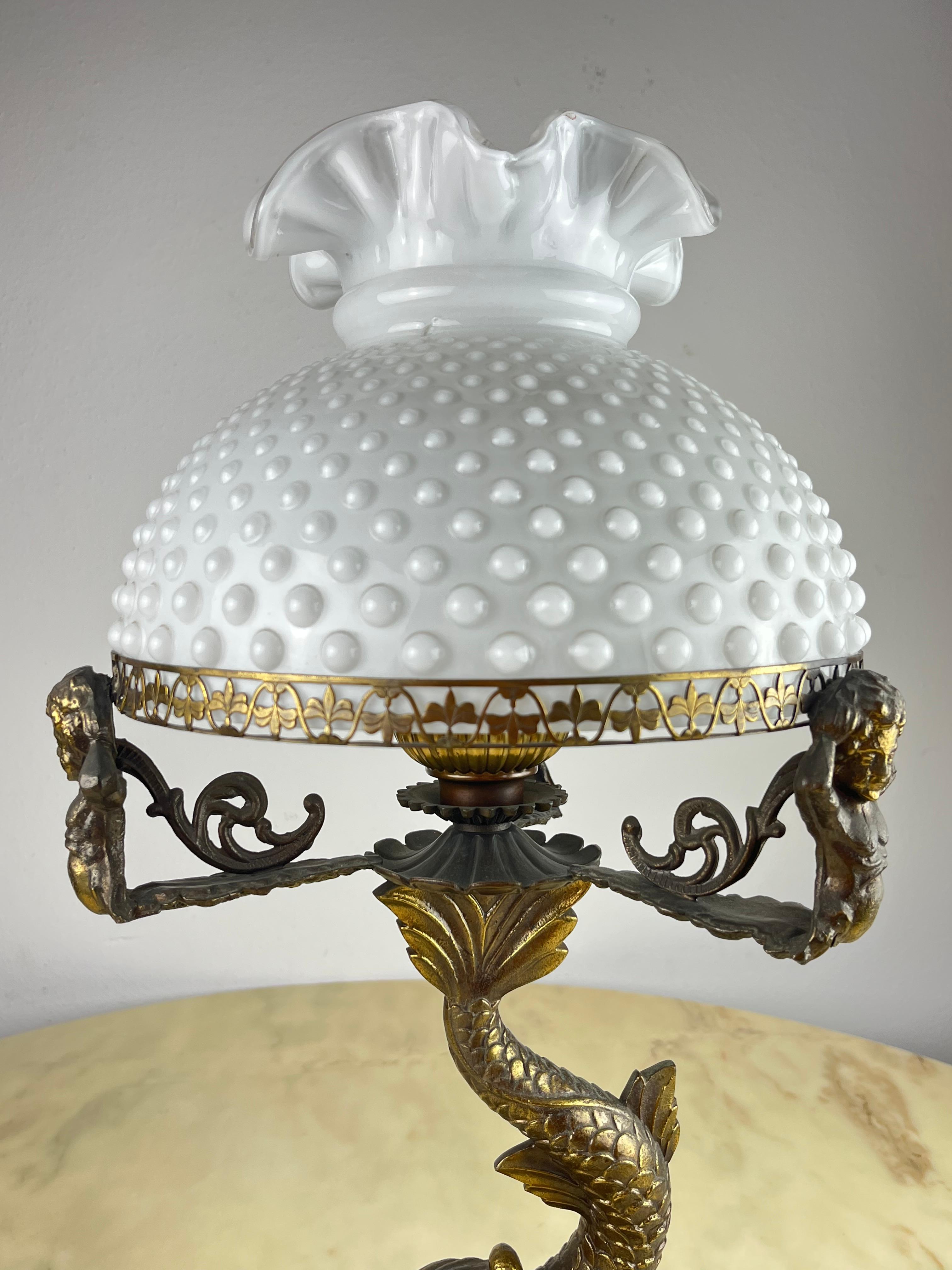 Lampe de table en bronze du milieu du siècle, fabriquée en Italie, années 1950 en vente 2