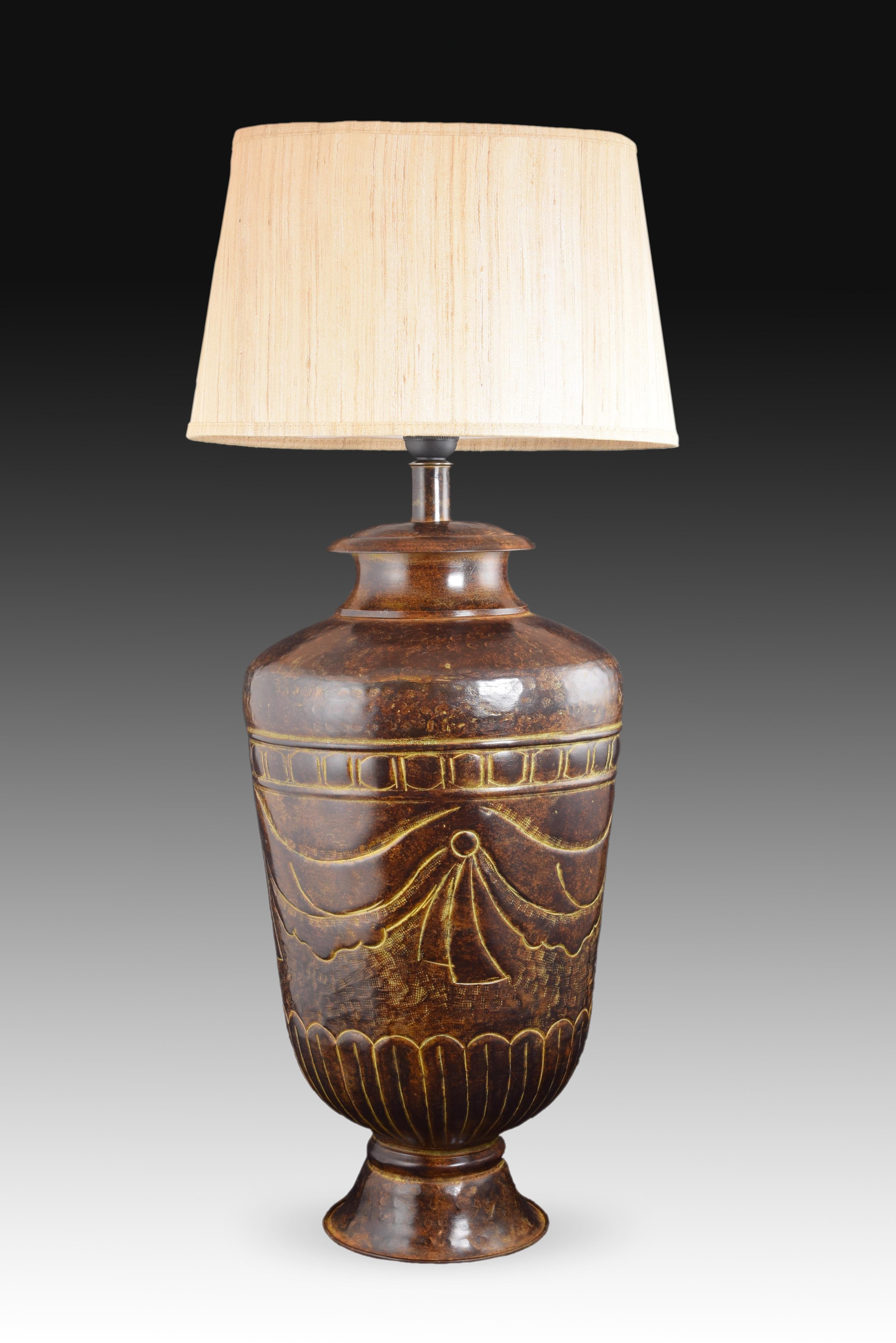 Unknown Bronze Table Lamp, Shade Not Included For Sale