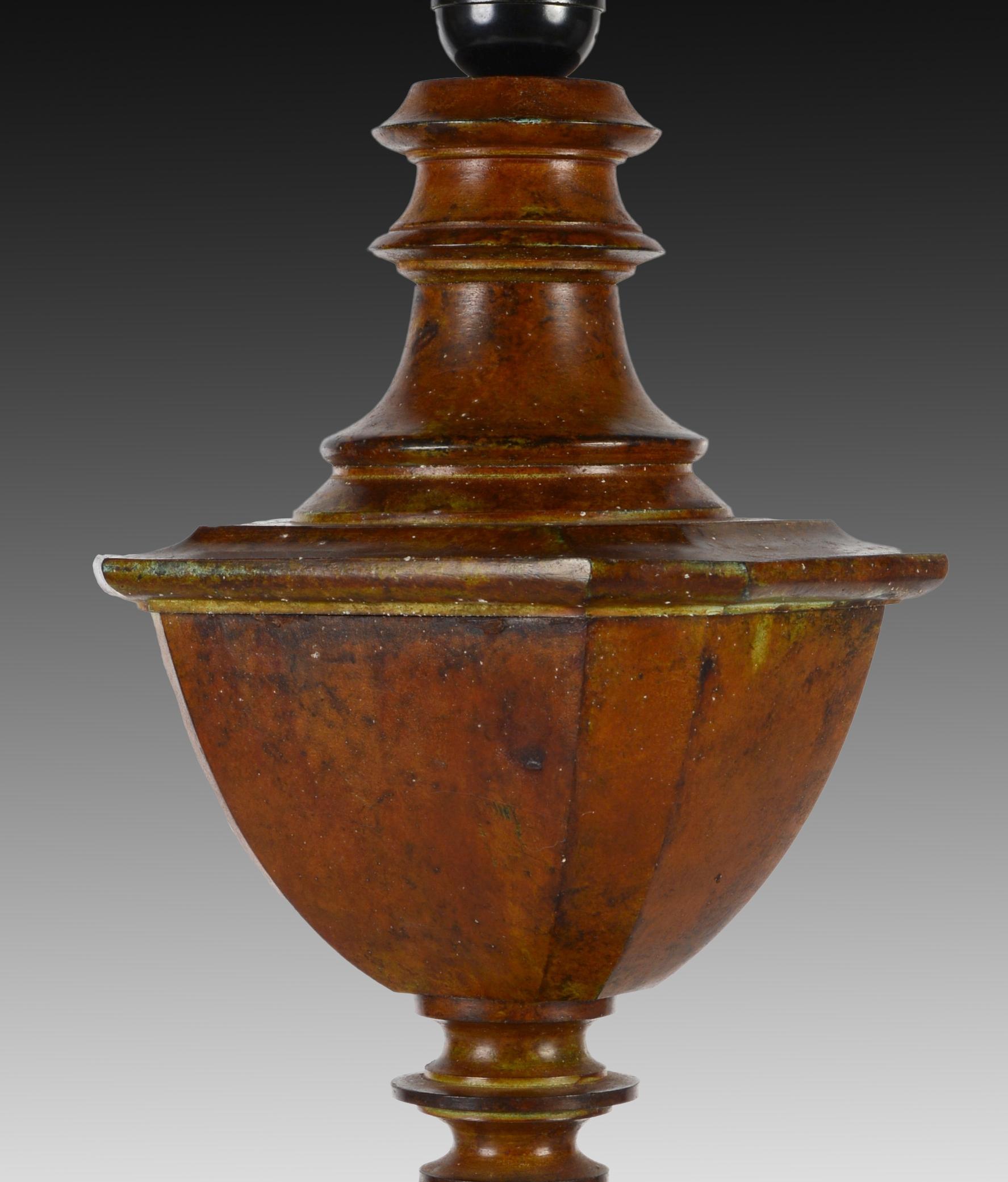 20th Century Bronze Table Lamp, Shade Not Included For Sale